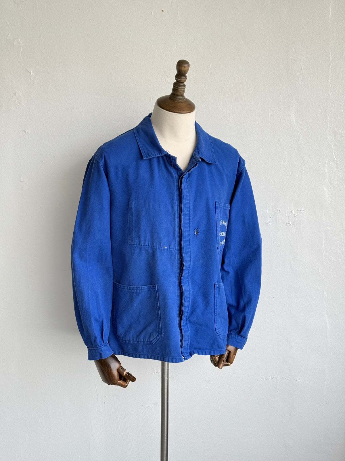 Thrashed Blue Marseille 70's Vintage Workwear Chore Jacket CH376 - Small