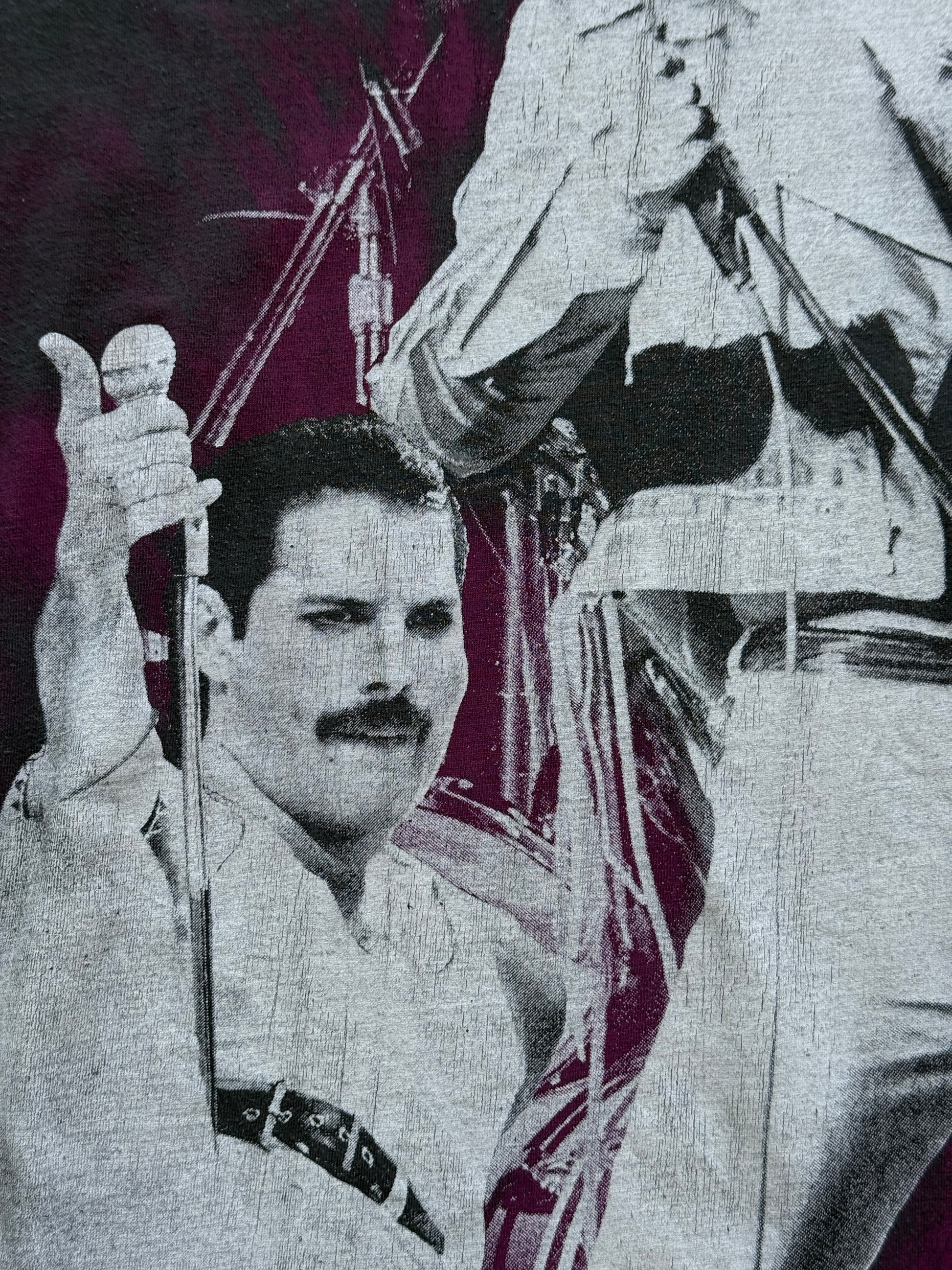 Grey Freddie Mercury Queen 90s Vintage Single Stitch Graphic Band T-Shirt -Large