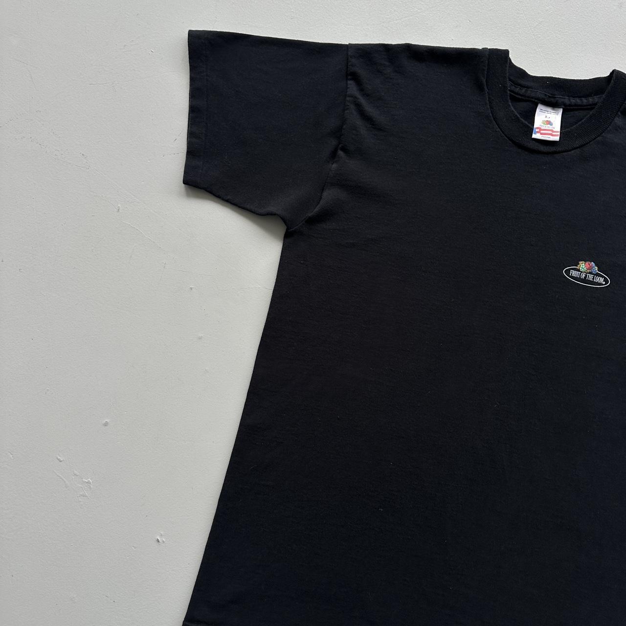 Fruit Of The Loom Black Blank 90s Vintage T-shirt - Large