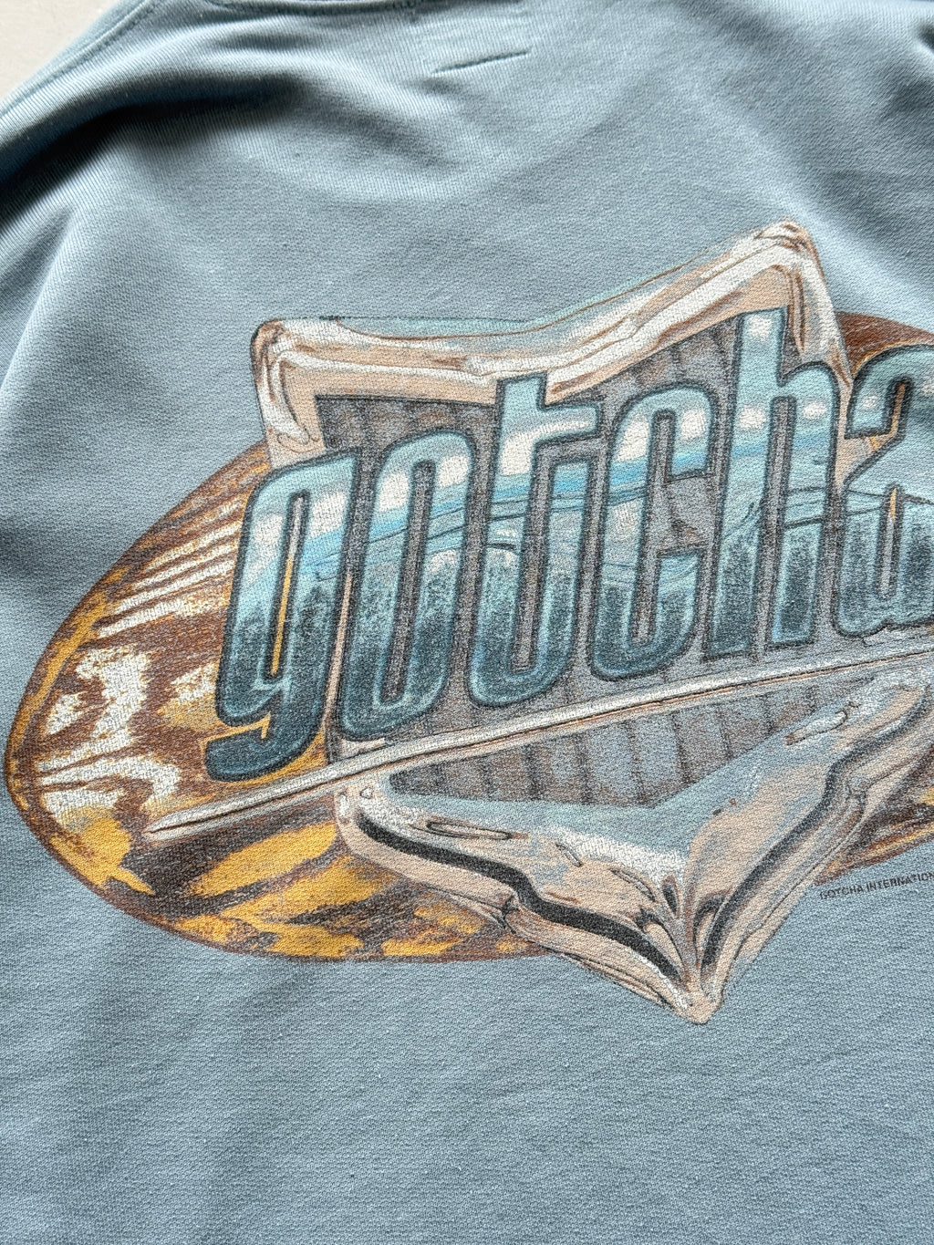 Blue Gotcha 90's Vintage Surfer Graphic Sweatshirt Jumper - Medium
