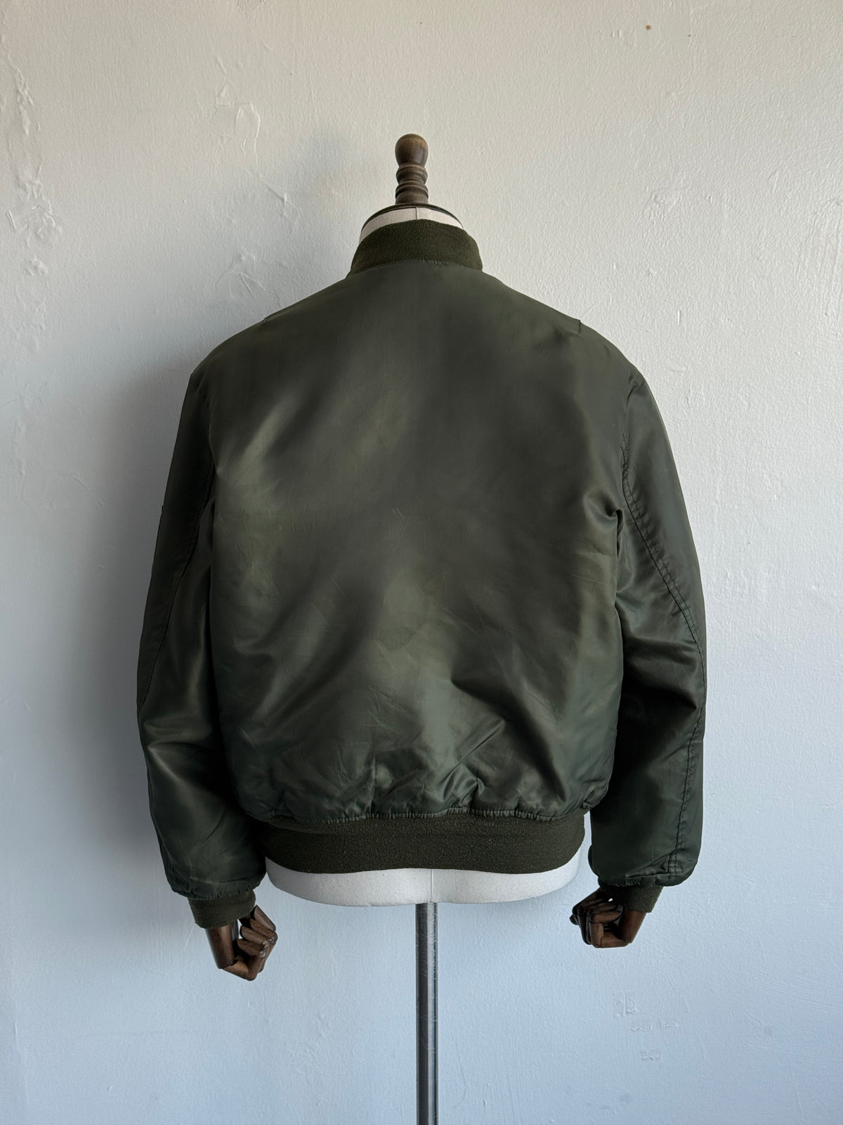 Olive Green MA-1 Style 90's Vintage Bomber Jacket - Medium
