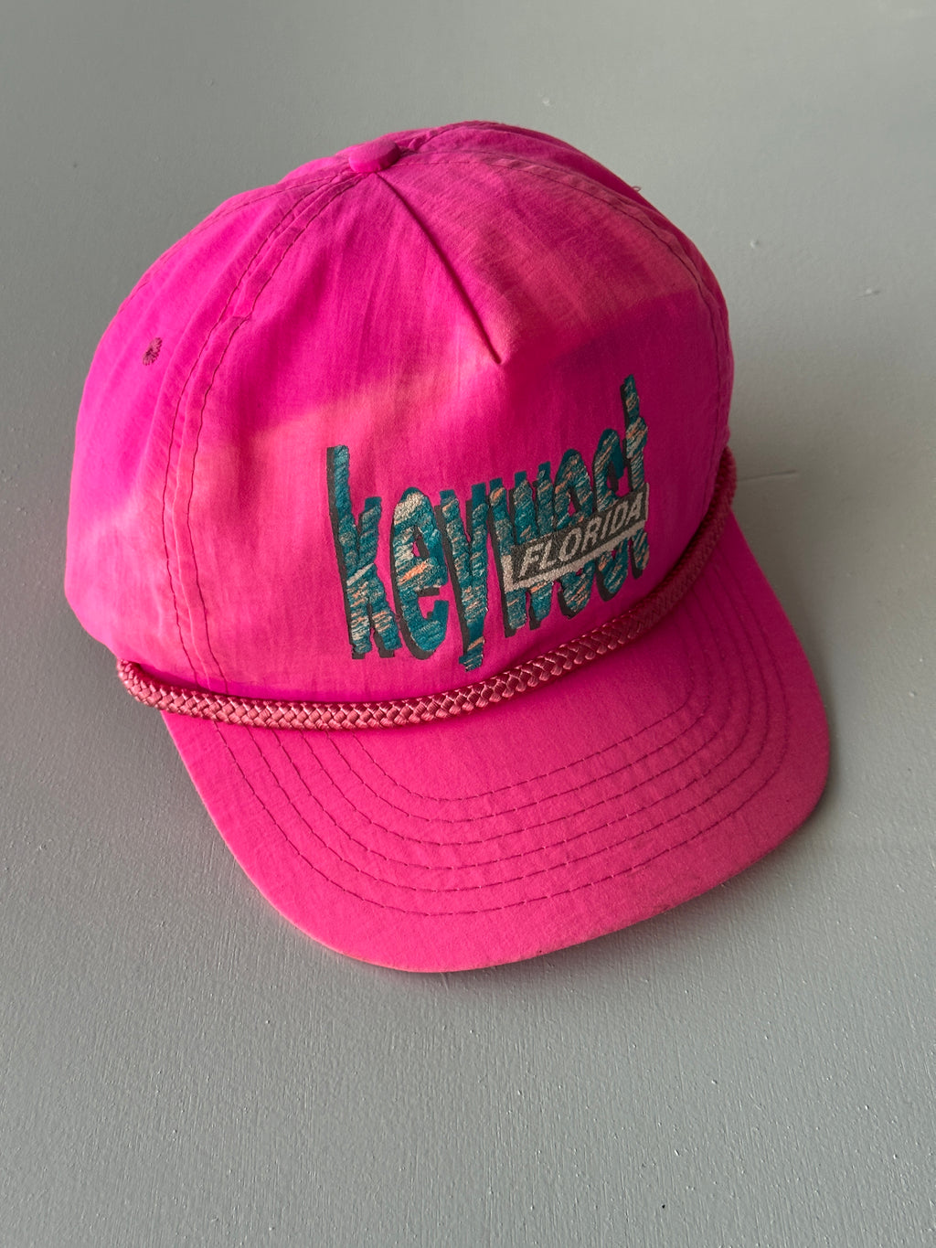 Pink Key West Florida 90's Vintage SnapBack Trucker Cap