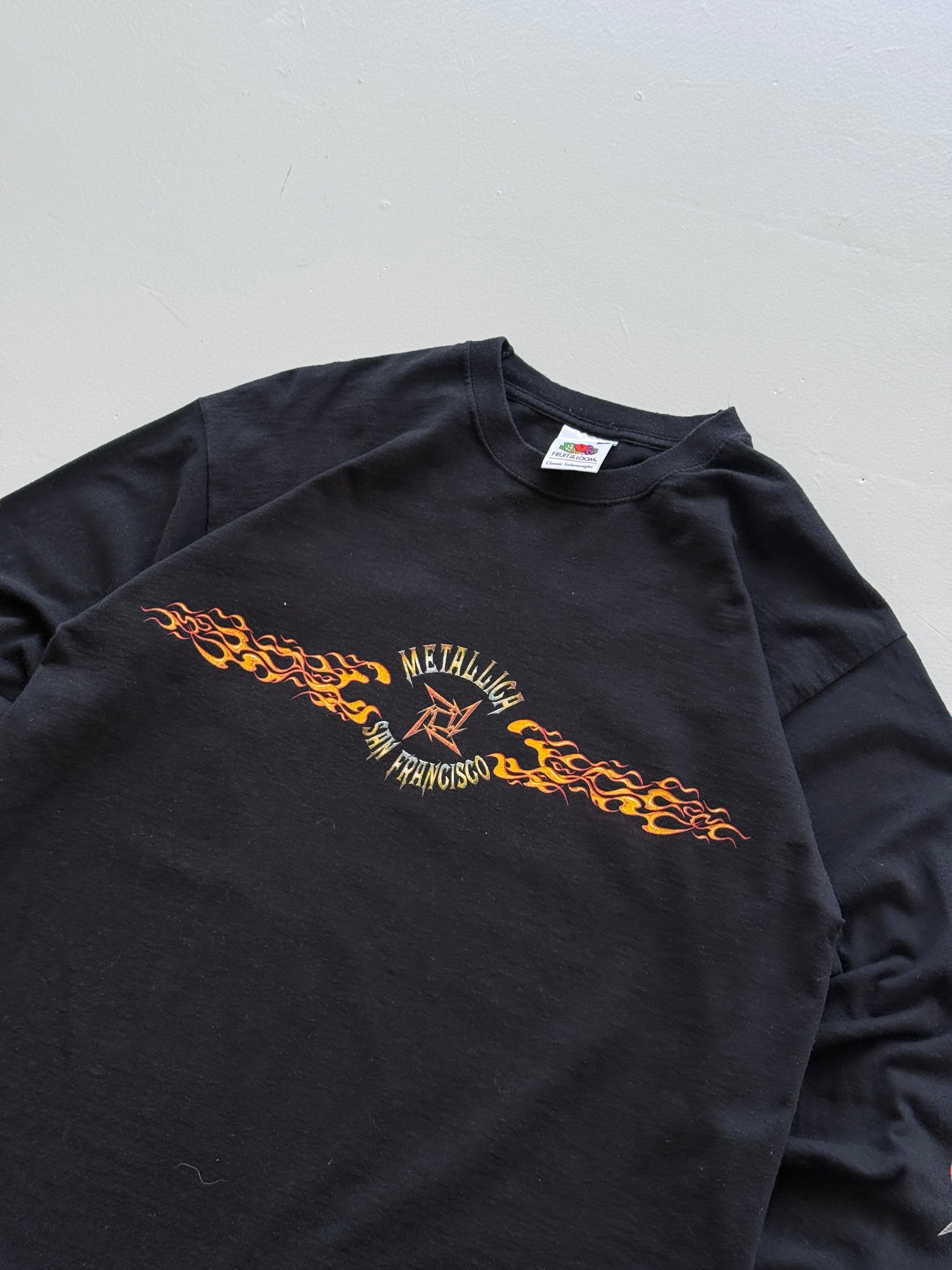 Black Metallica 00's Vintage Long Sleeve Graphic Band T-Shirt - Medium