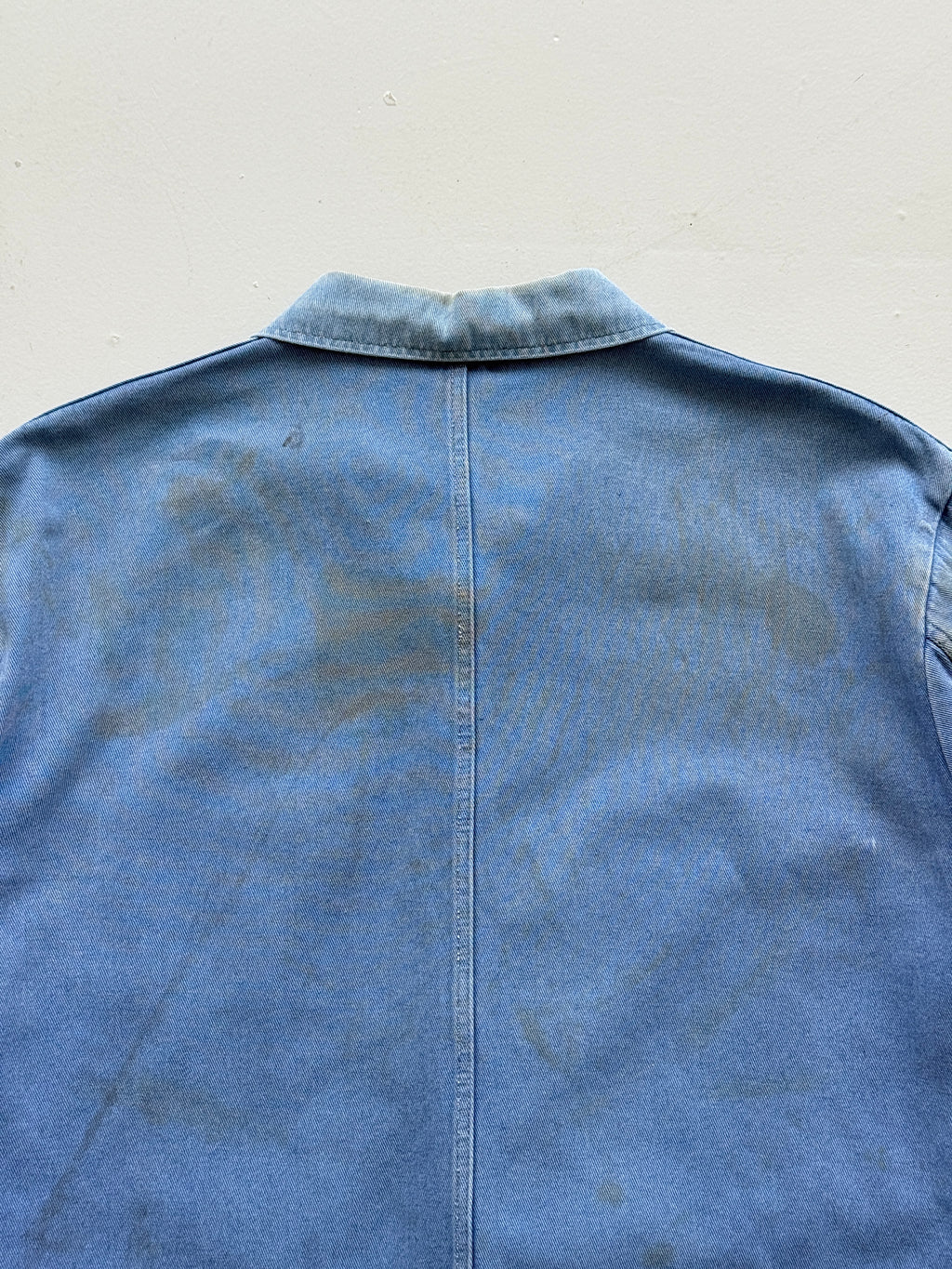 Thrashed Blue French Vintage Workwear Chore Jacket CH372 - Large
