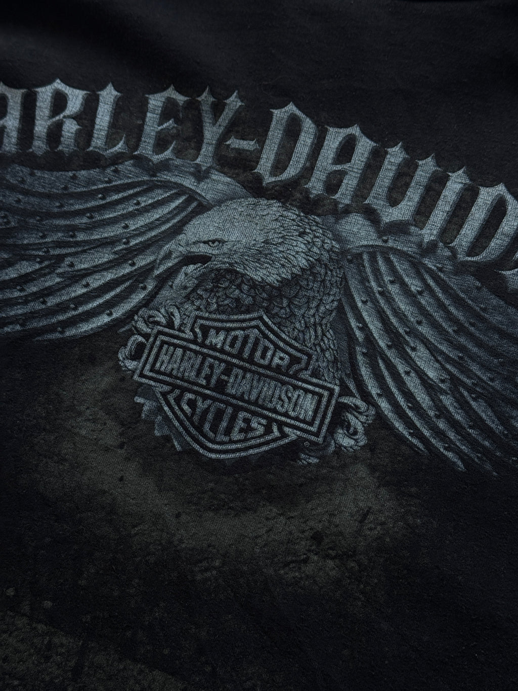 Harley Davidson Eagle Graphic Vintage Full Zip Sweatshirt - Large