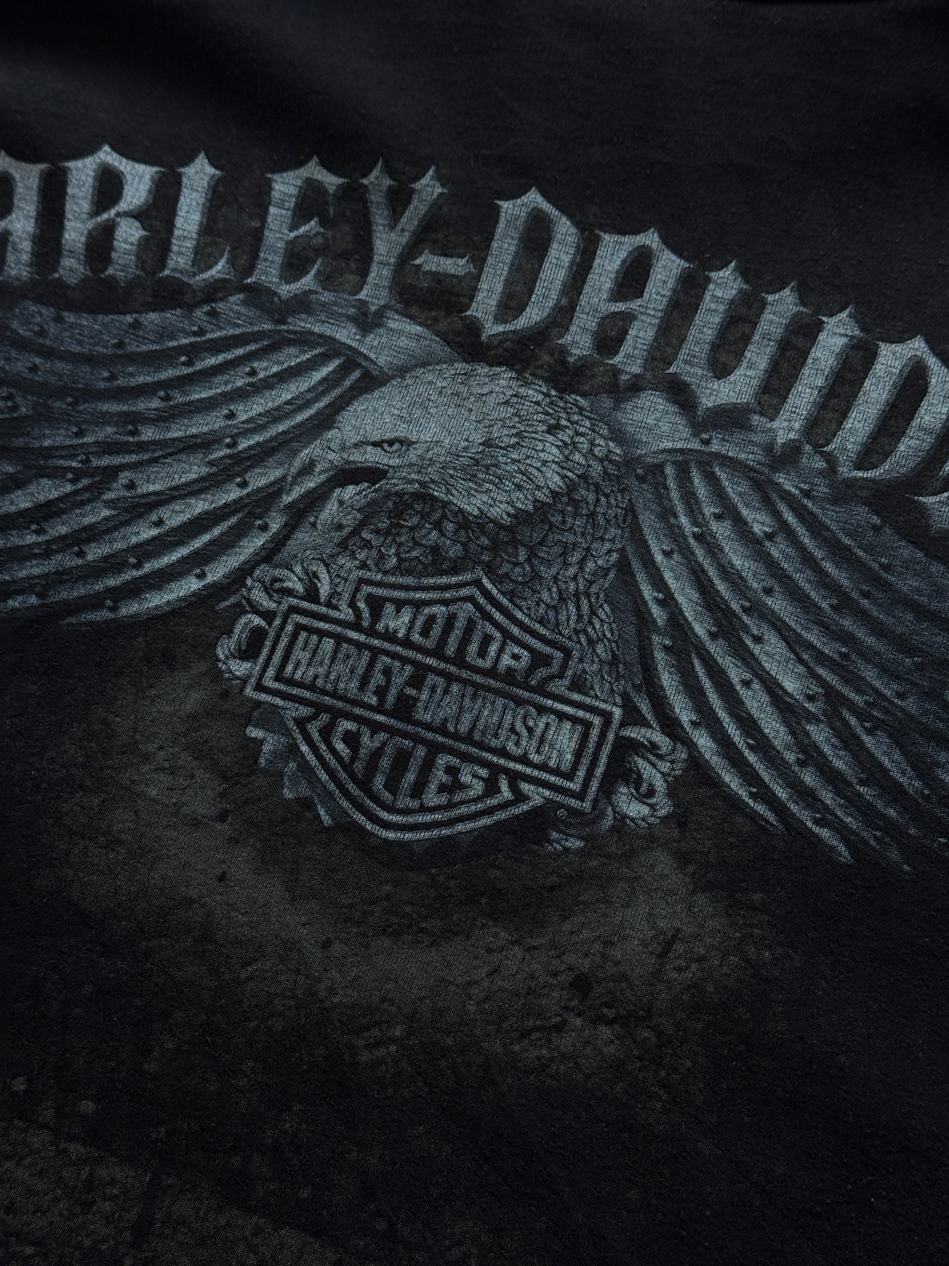 Harley Davidson Eagle Graphic Vintage Full Zip Sweatshirt - Large