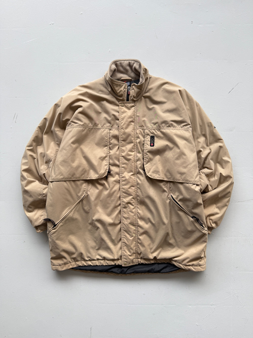 Beige Nike 00's Vintage Puffer Winter Jacket - XL