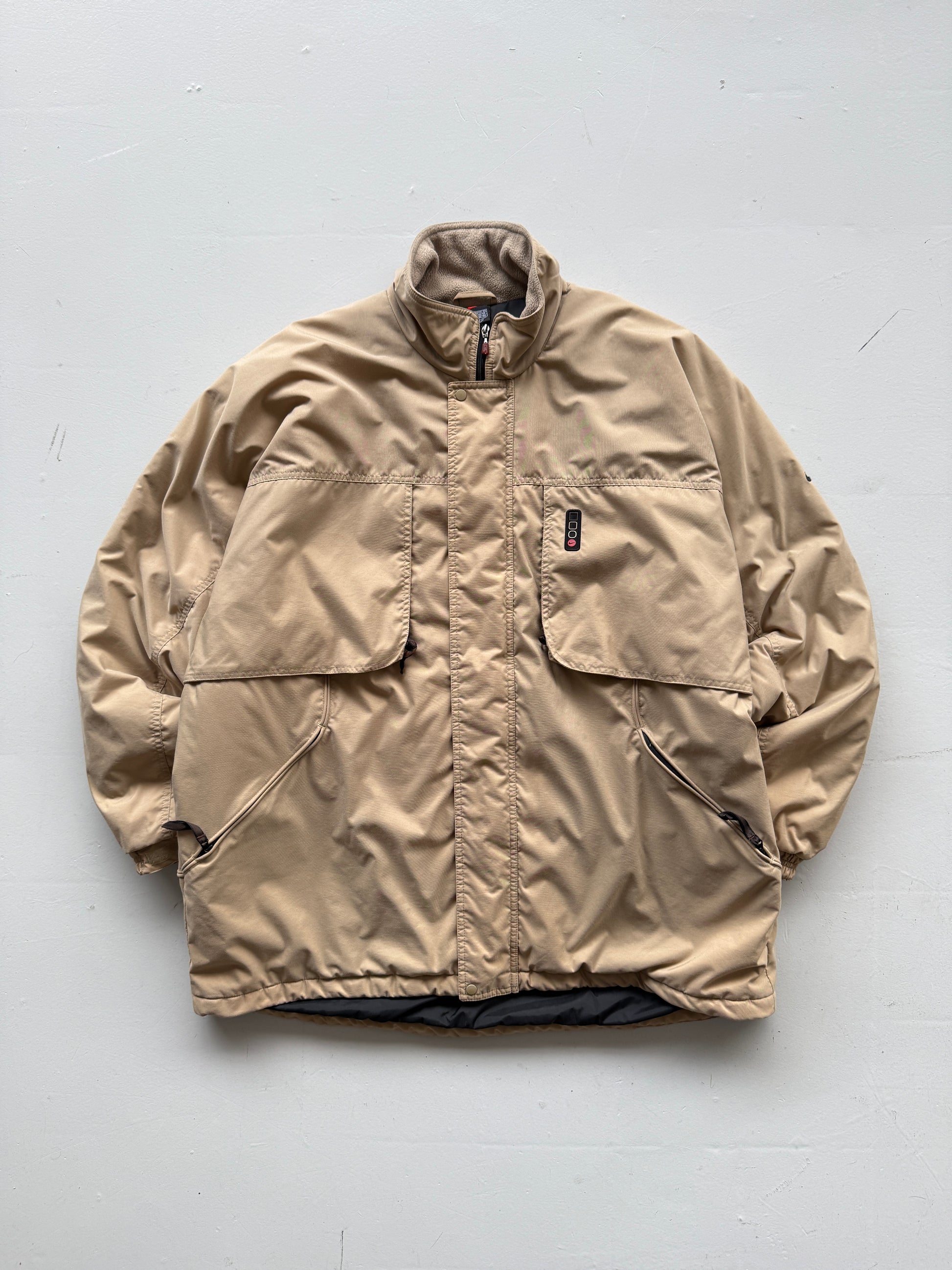 Beige Nike 00's Vintage Puffer Winter Jacket - XL