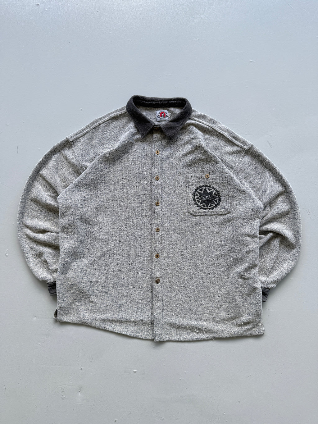 Grey Island Design Surf Wear 90's Vintage Surfer Long Sleeve Knit Shirt - XL