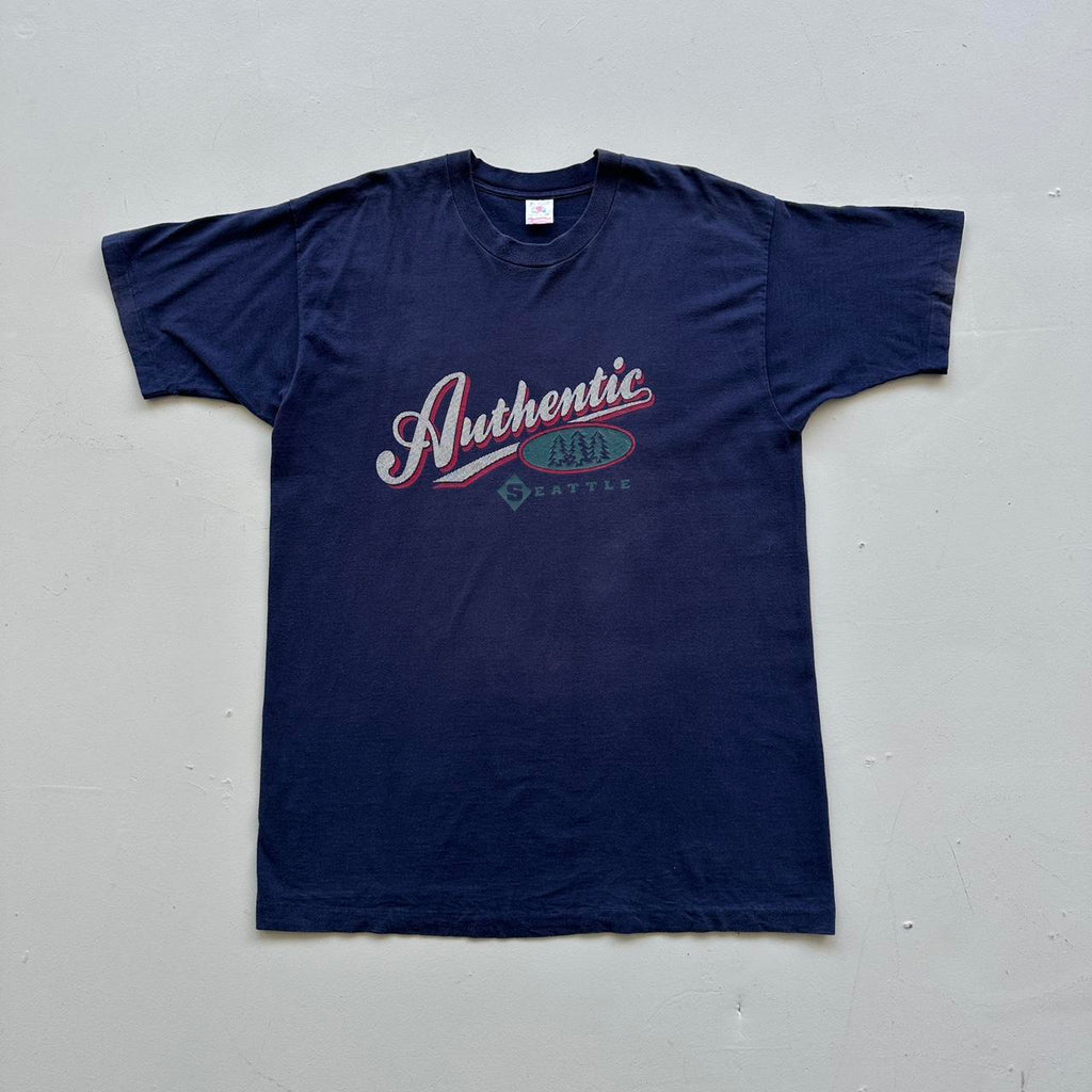 Navy Seattle Tourist Vintage 90's T-shirt - XL