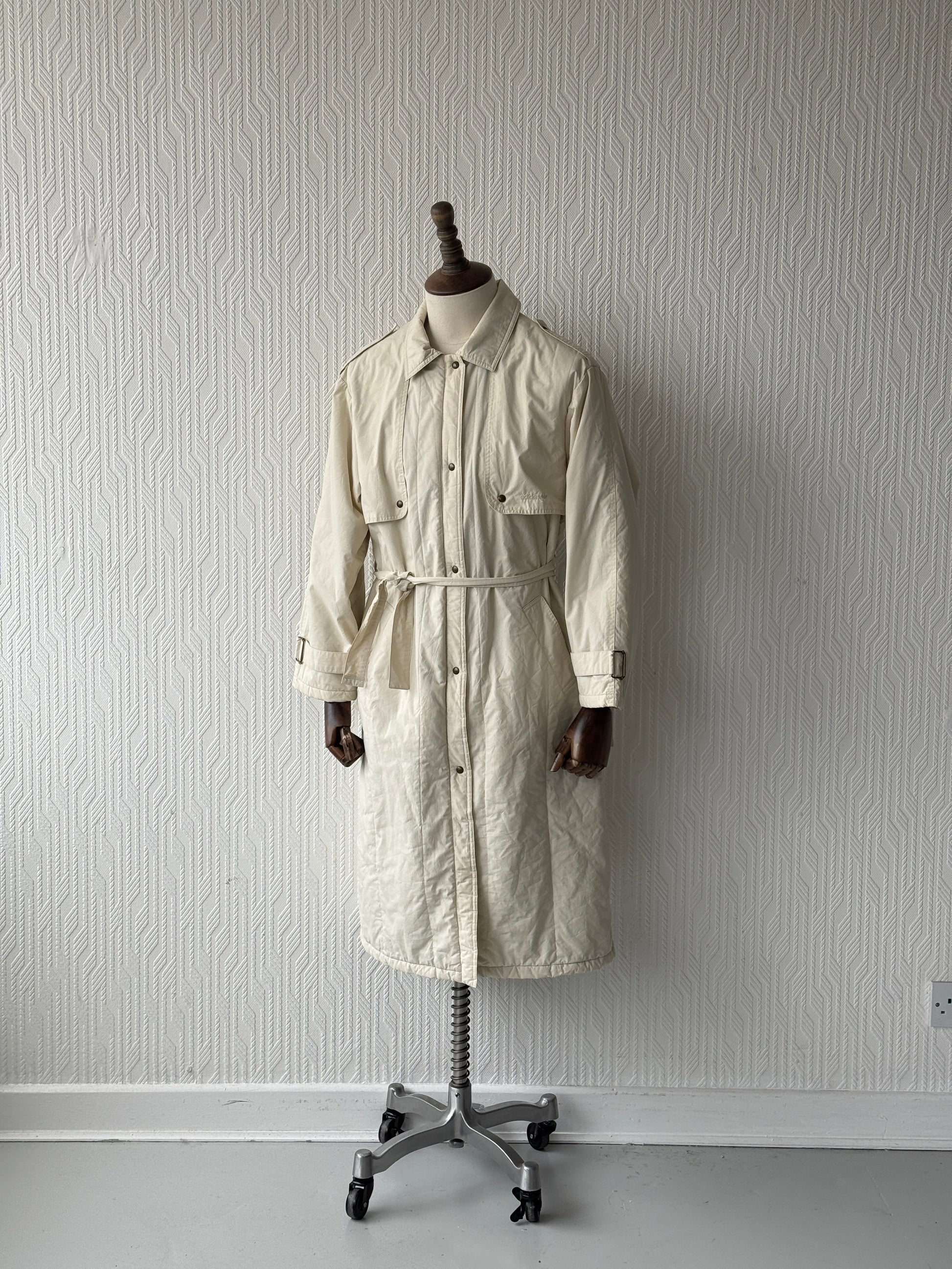 Cream Adidas 80's Vintage Full Body Length Puffer Jacket - UK14