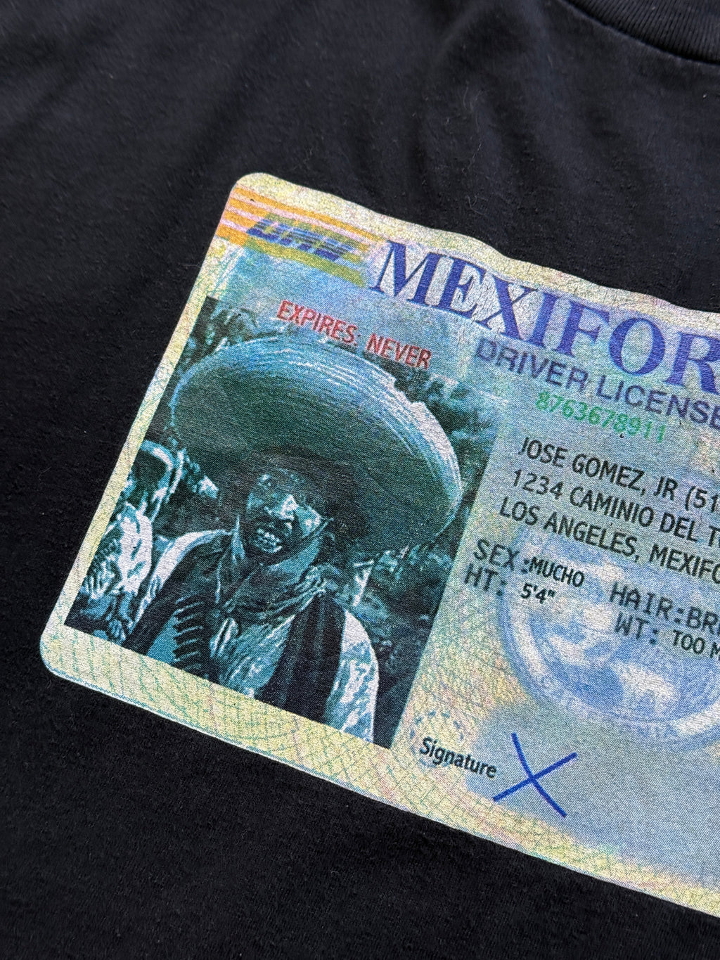 Black Mexifornia 00's Vintage Humour Satire Graphic T-Shirt - XL