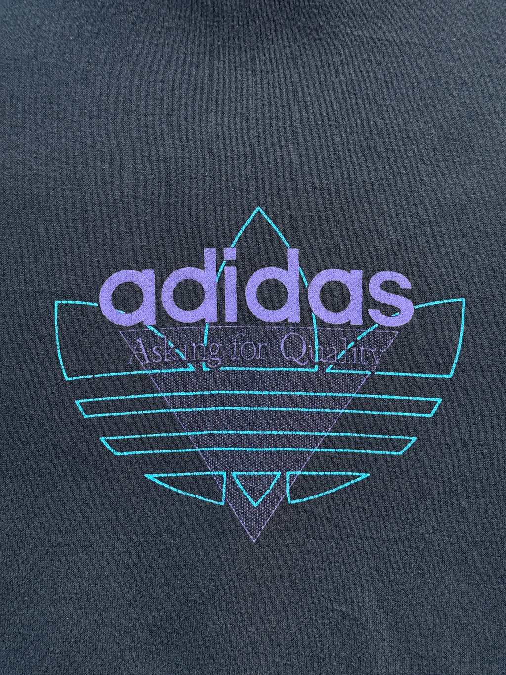 Adidas Colour Block Trefoil 90's Vintage Cropped Sweatshirt - 10/12