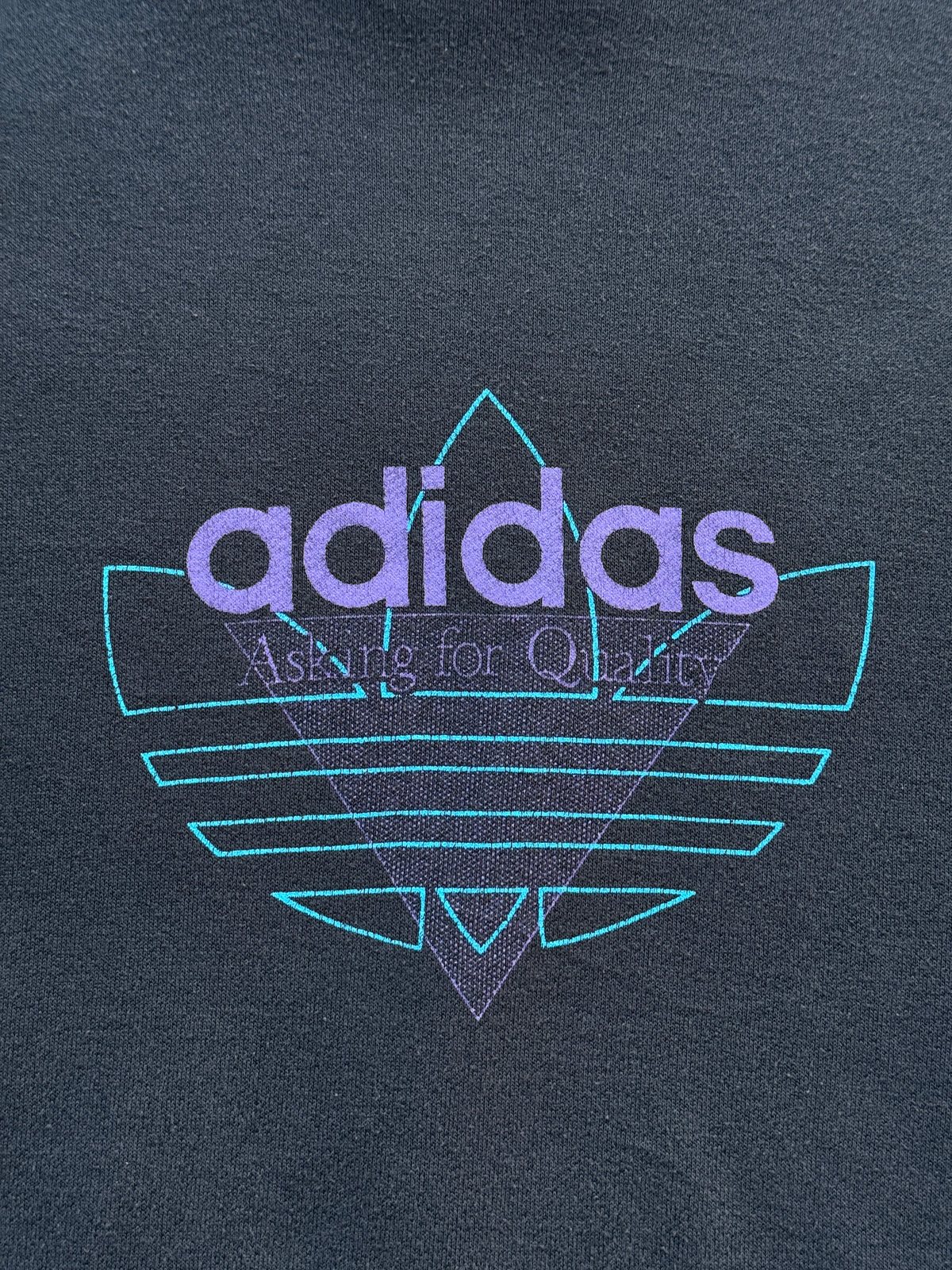 Adidas Colour Block Trefoil 90's Vintage Cropped Sweatshirt - 10/12