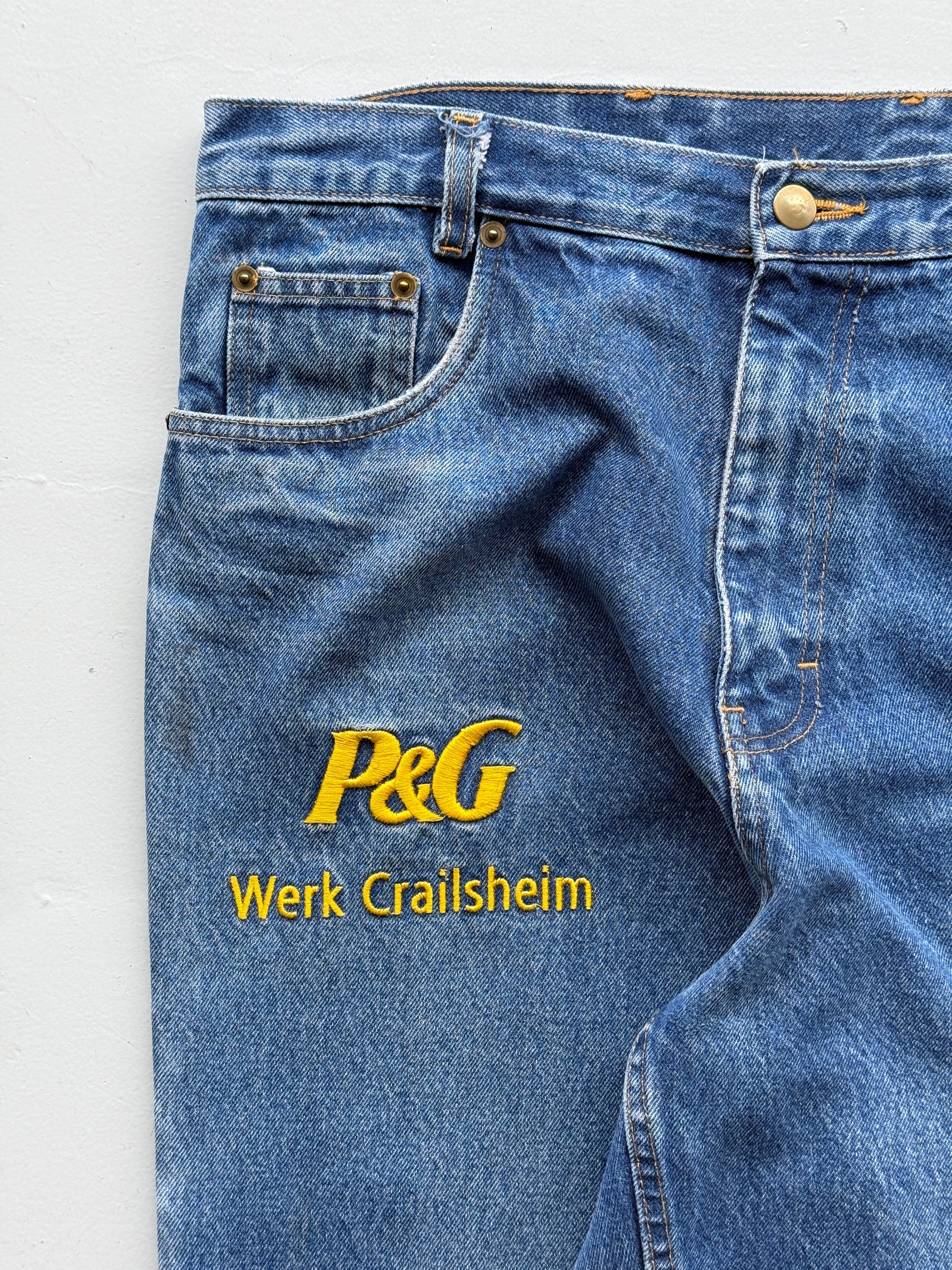 Blue P&G 90's Vintage Workwear Jeans - W33 x L31