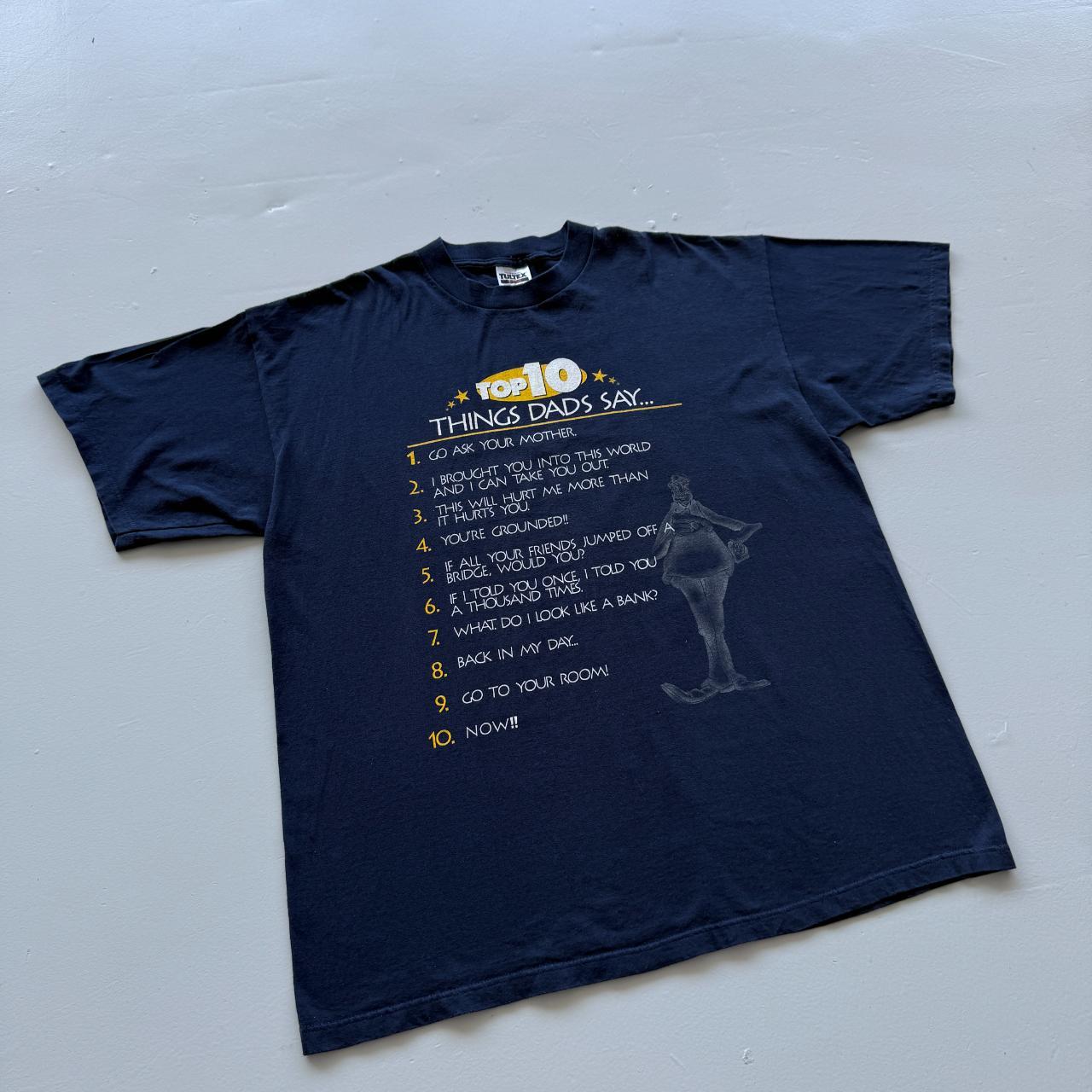 Navy Blue Dad Slogan Vintage 90s T-shirt - 2XL