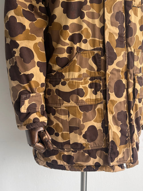 Avid Camo Duck Hunter 80's Vintage Hooded Hunting Jacket - Medium