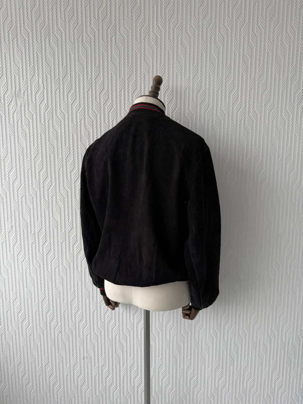 Black 90's Vintage Suede Golf Bomber Jacket - Boxy Large