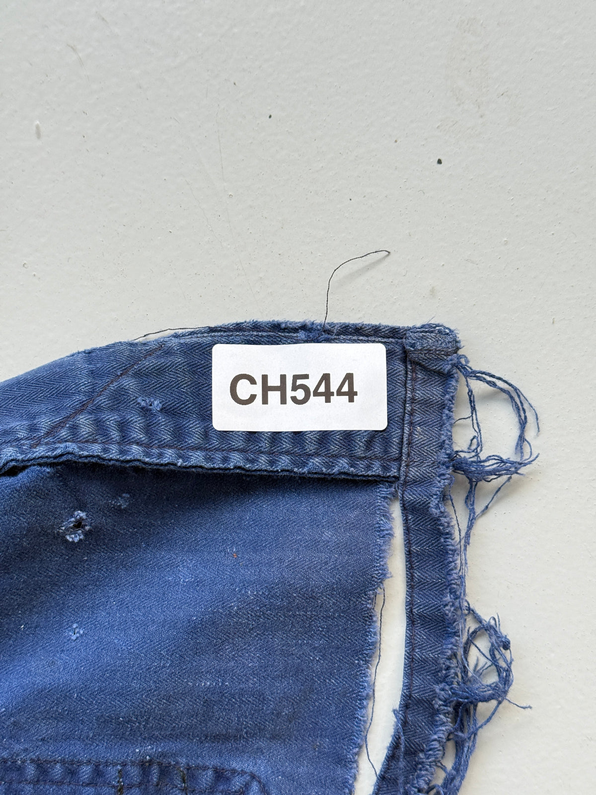 Thrashed Blue French 1950/60's Vintage Workwear Chore Jacket CH544 - XS