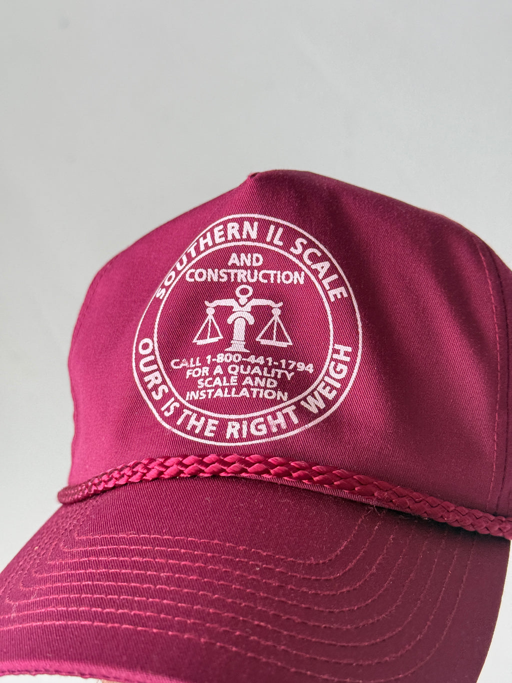 Maroon Construction Vintage Cotton SnapBack Trucker Cap