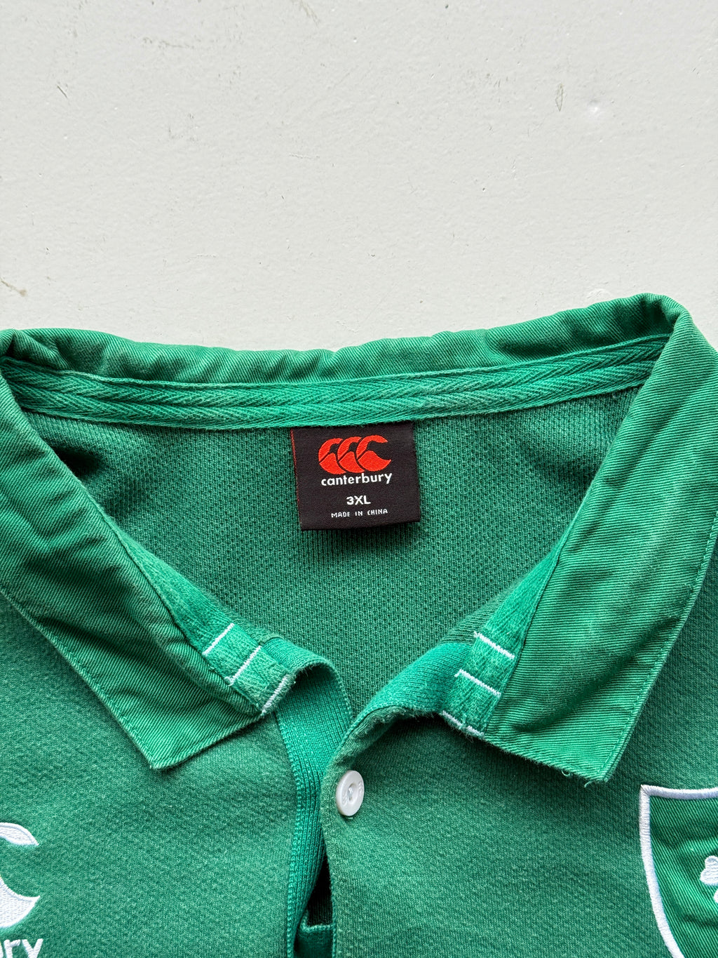 Green Ireland Home 2019 Jersey Vintage Short Sleeve Rugby Polo - XXL