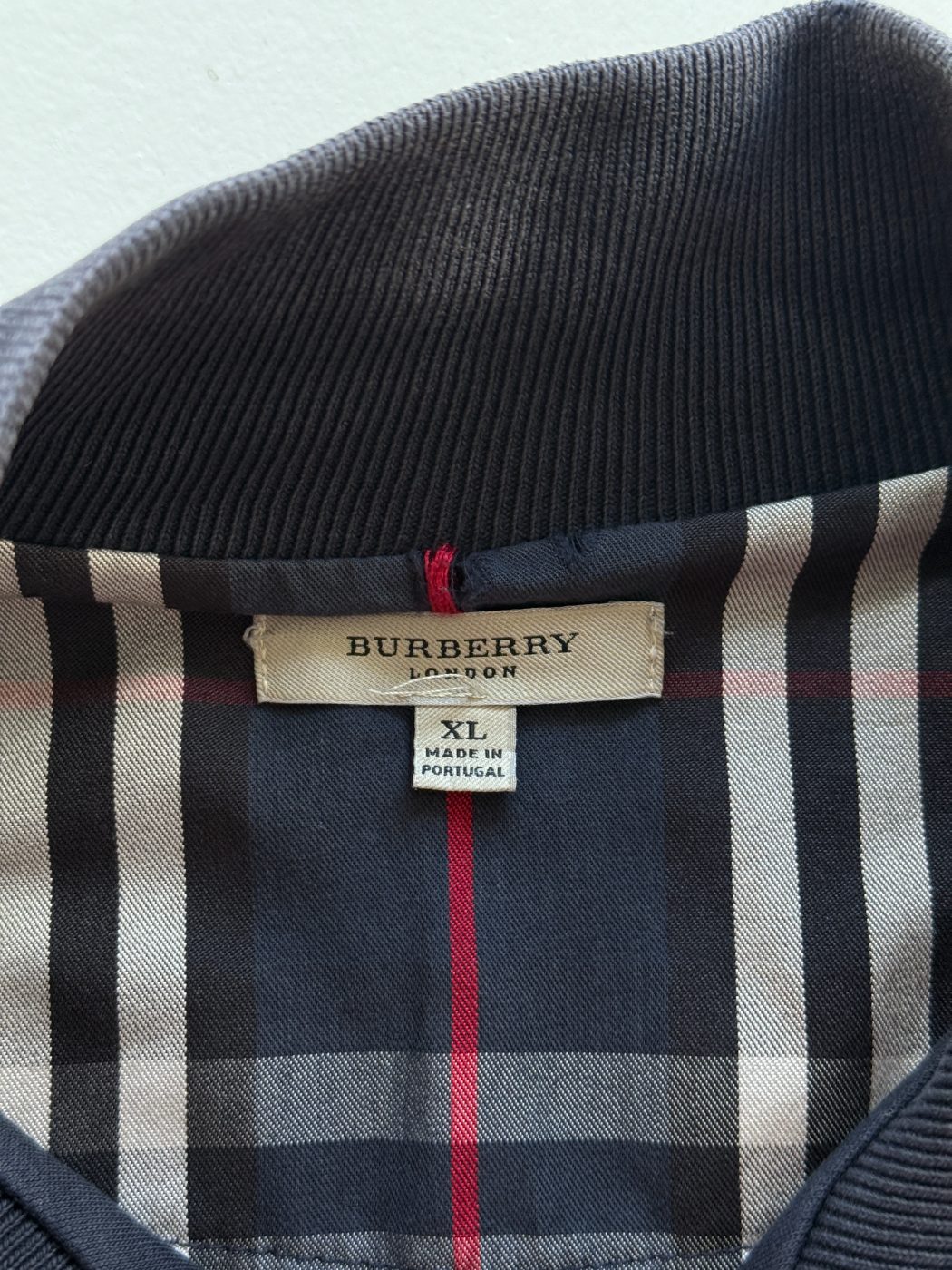 Burberry London Navy Full Zip Vintage Track Jacket - Large