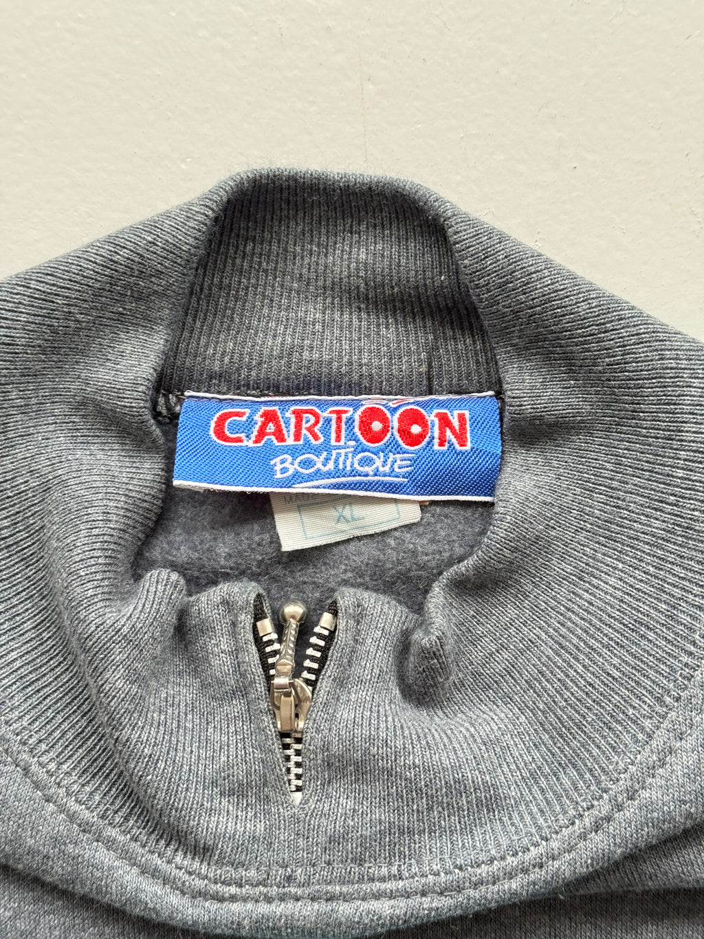 Grey French Cartoon 90's Vintage Graphic Sweatshirt Jumper - Large