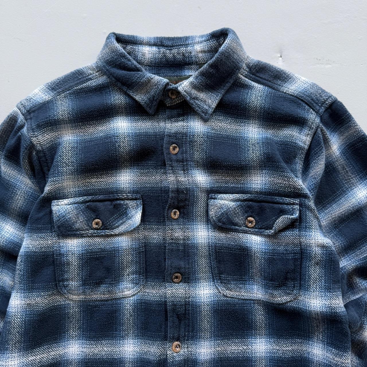 Blue Plaid Field and Stream 90’s Vintage Flannel Shirt - Medium