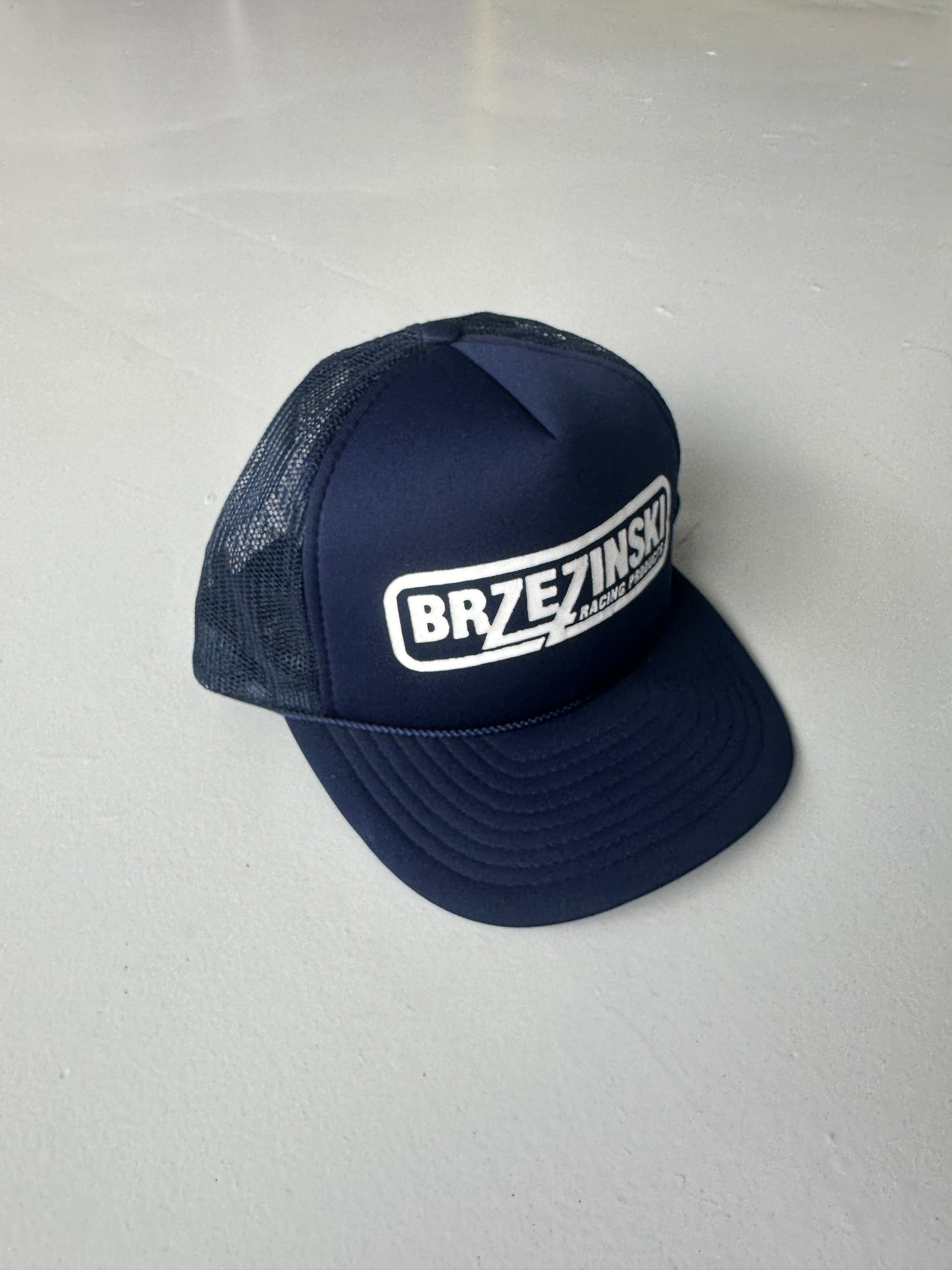 Navy Vintage SnapBack Trucker Cap Foam & Mesh Brzezinski Racing Products