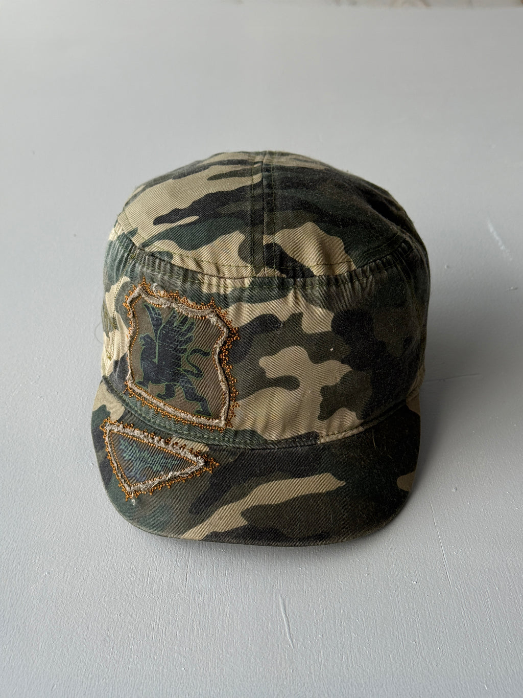 Camo Skate / Surf Y2K Cadet Cap Military Style 00's Grunge Aesthetic