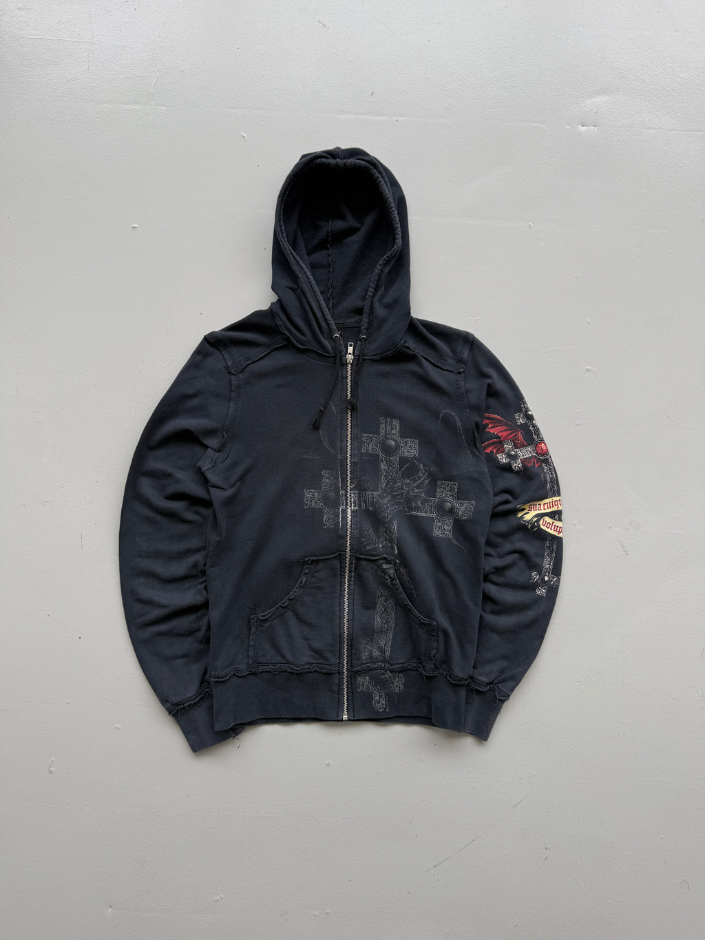 Alchemy England Dragon Cross Y2K Vintage Zip Hoodie