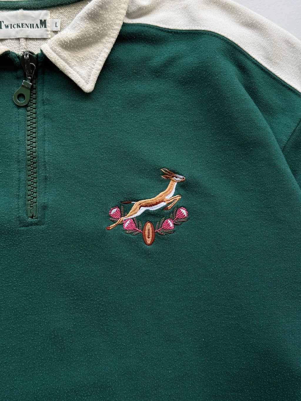 Twickenham Springboks XV World Rugby 90's Vintage Quarter Zip Sweatshirt - XL