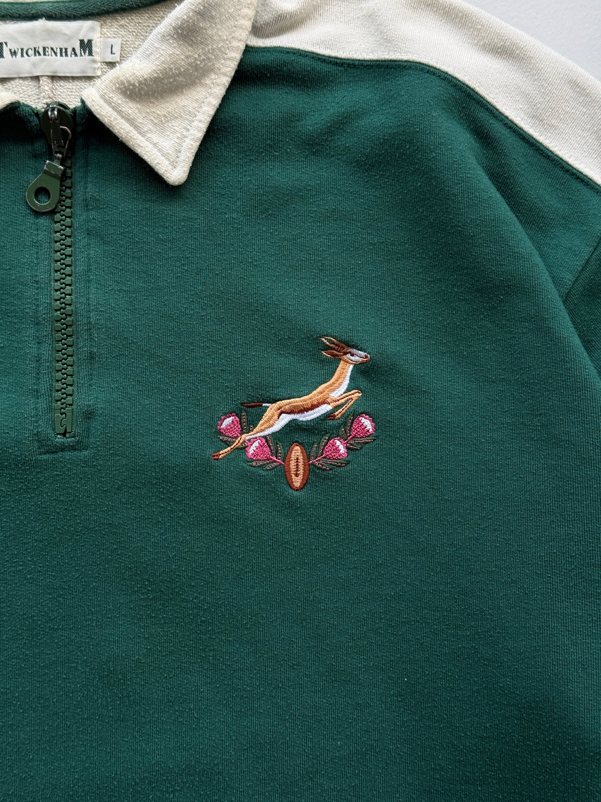 Twickenham Springboks XV World Rugby 90's Vintage Quarter Zip Sweatshirt - XL