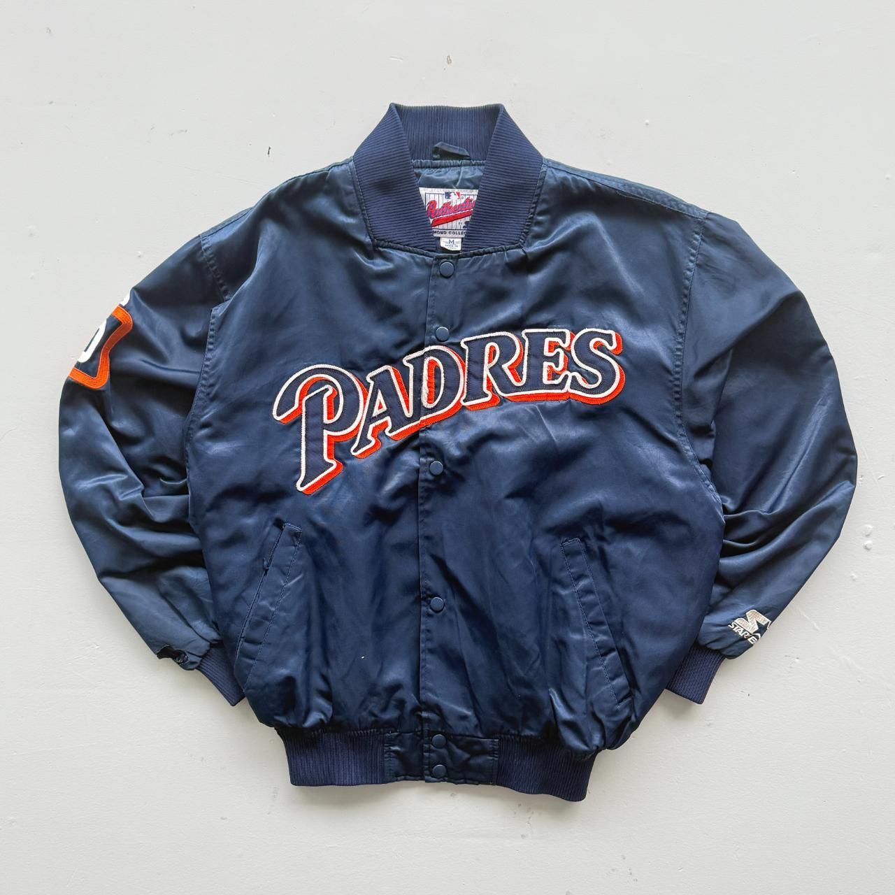 Navy 90s San Diego Padres Starter Diamond Collection Satin Dugout Varisty Jacket - Medium