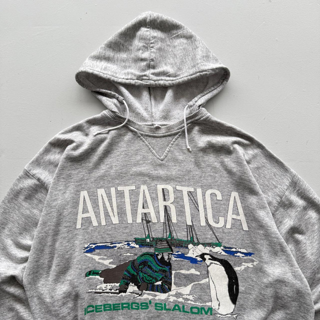 Grey Antarctica 90’s Vintage Afterhood Hoodie - Large