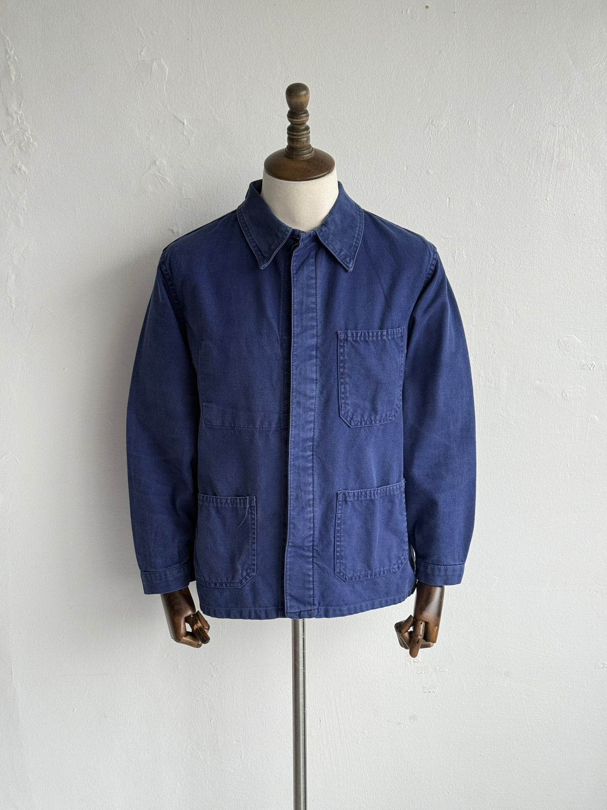 Blue French Vintage Workwear Chore Jacket CH555 - Small