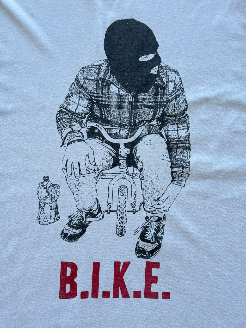 Cream B.I.K.E. Balaclava BMX Y2K Vintage Graphic T-Shirt - Medium