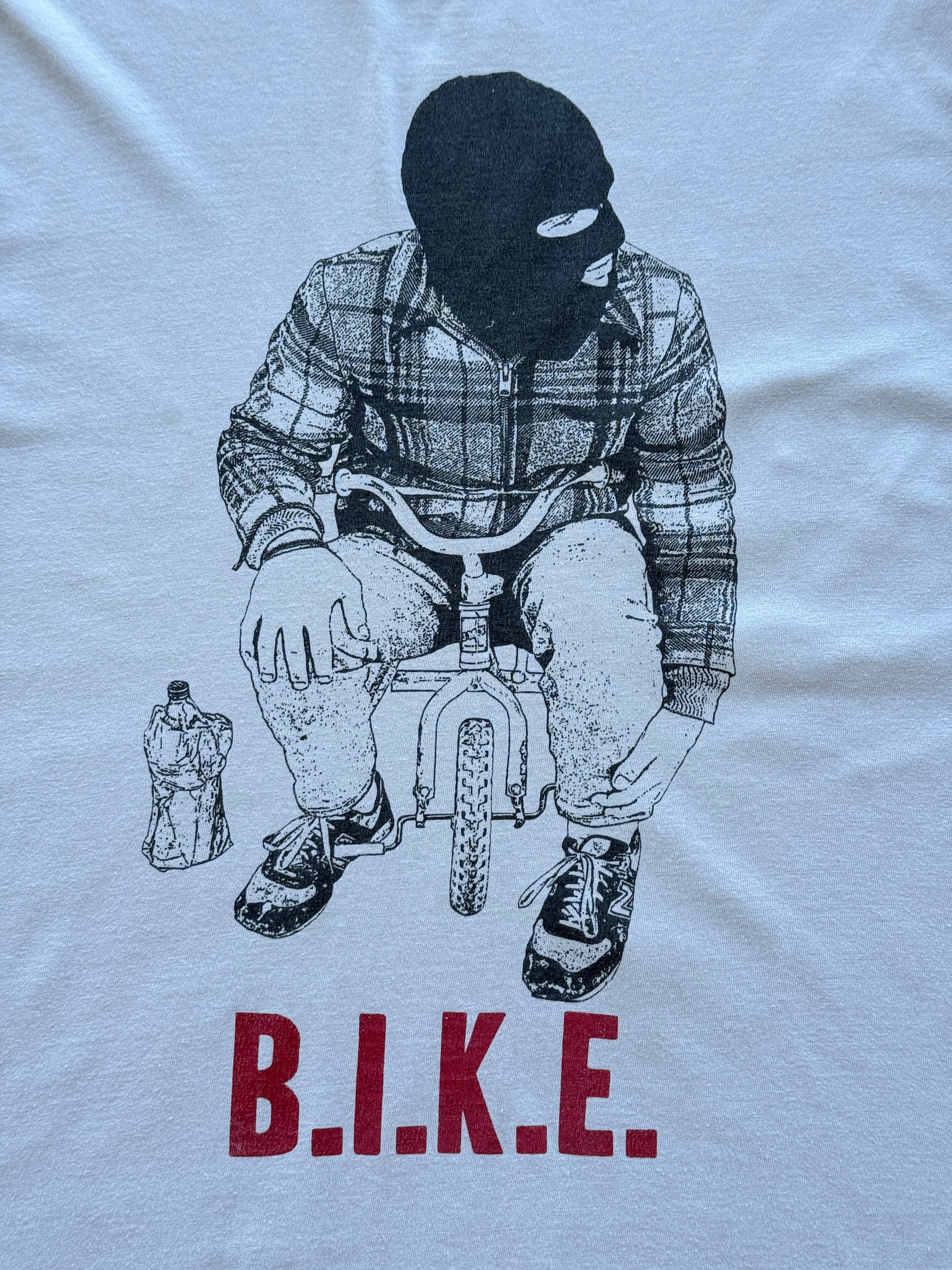 Cream B.I.K.E. Balaclava BMX Y2K Vintage Graphic T-Shirt - Medium