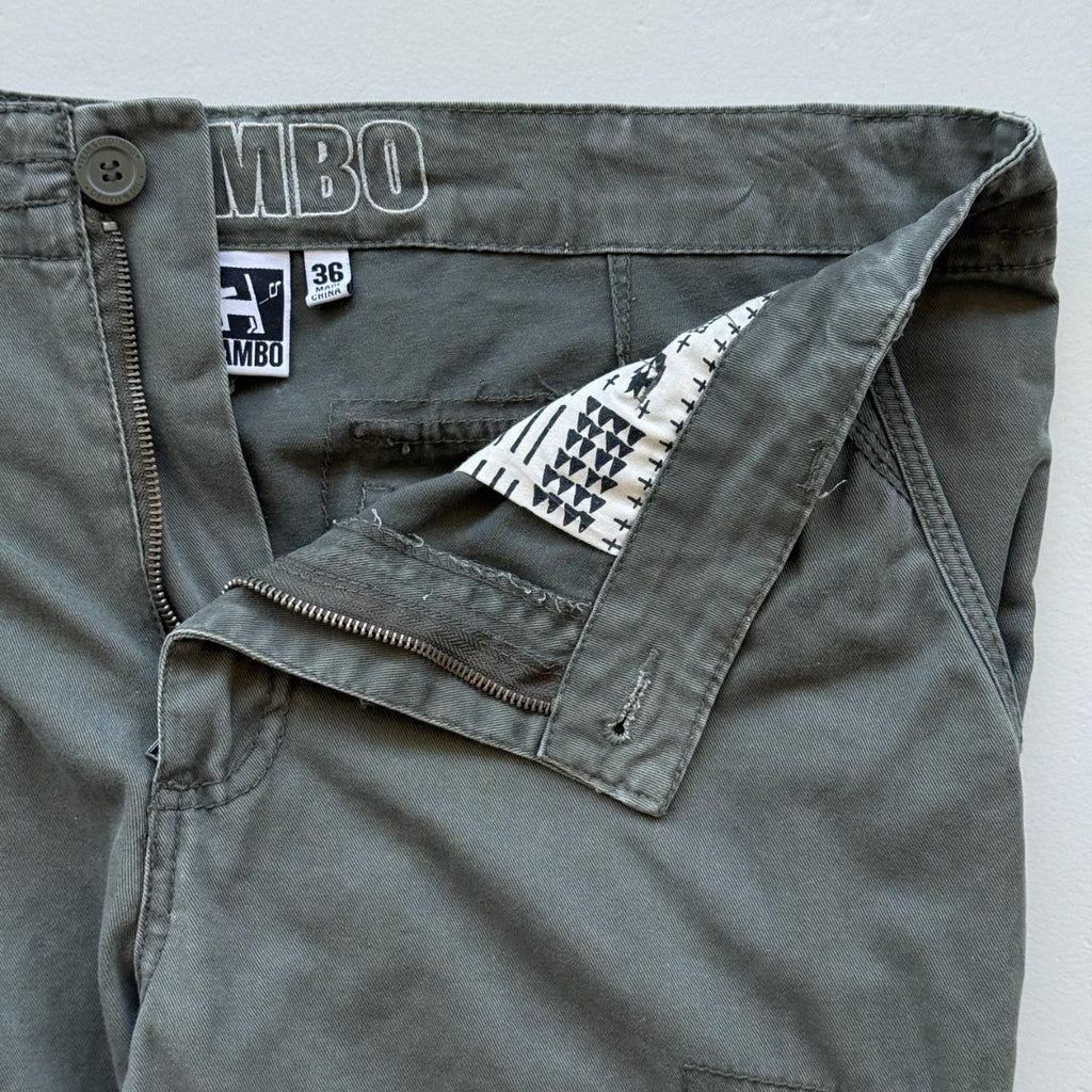 Vintage 90s Mambo Surfwear Cargo Green Pants - 36” x 29”