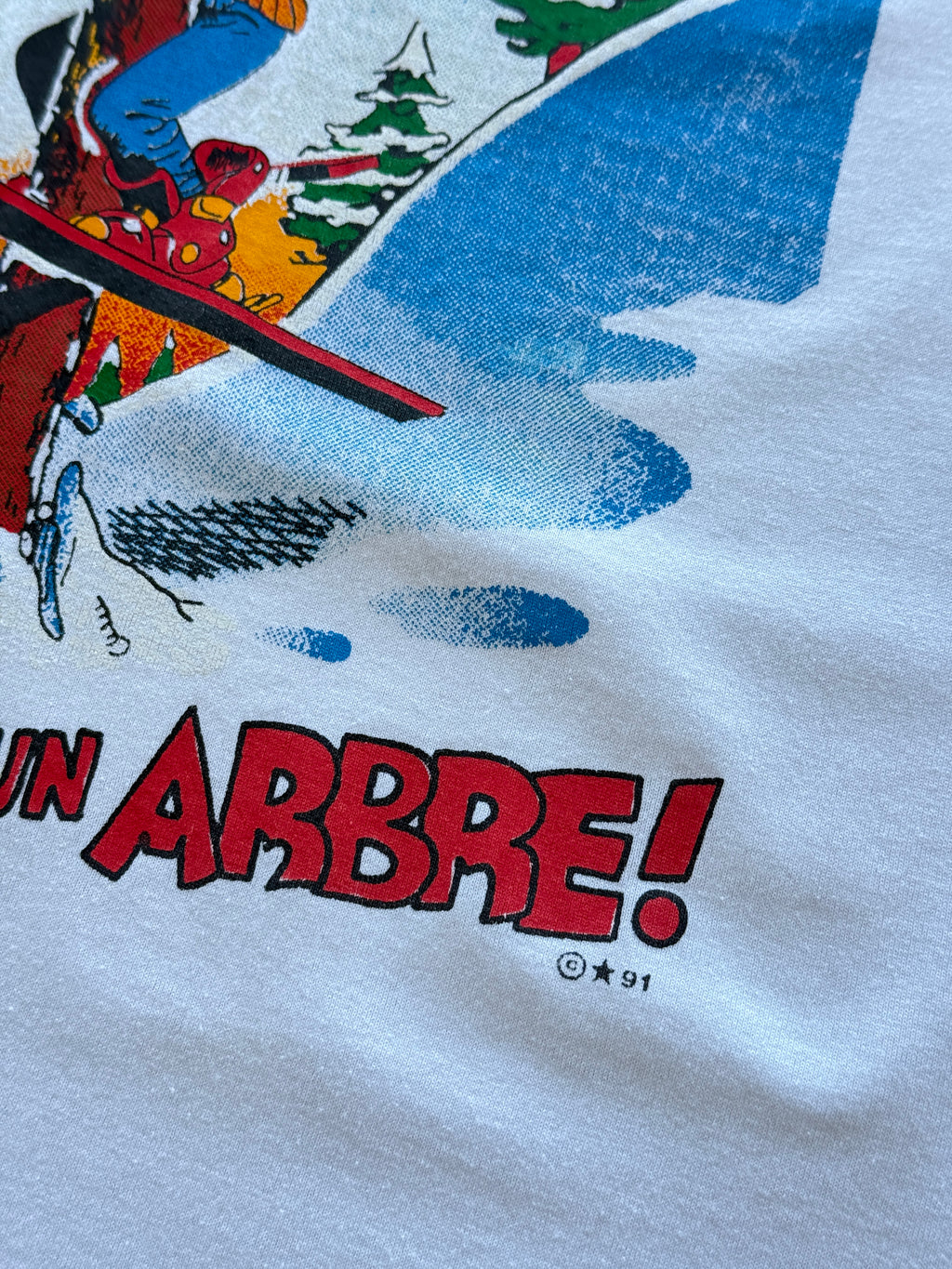 Sauvez La Terre Plantez Un Arbre 90's Vintage Ski T-Shirt - XL