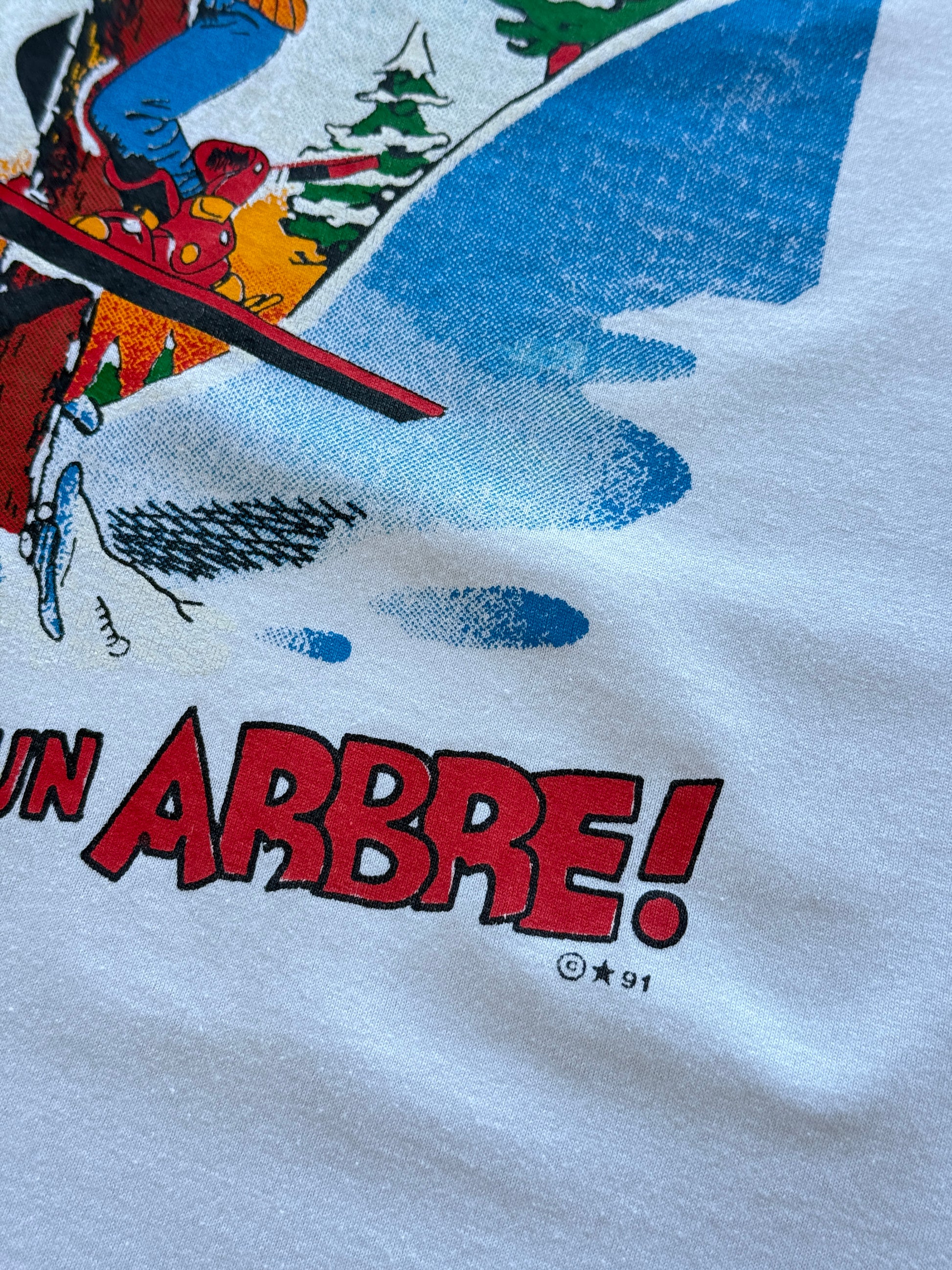 Sauvez La Terre Plantez Un Arbre 90's Vintage Ski T-Shirt - XL