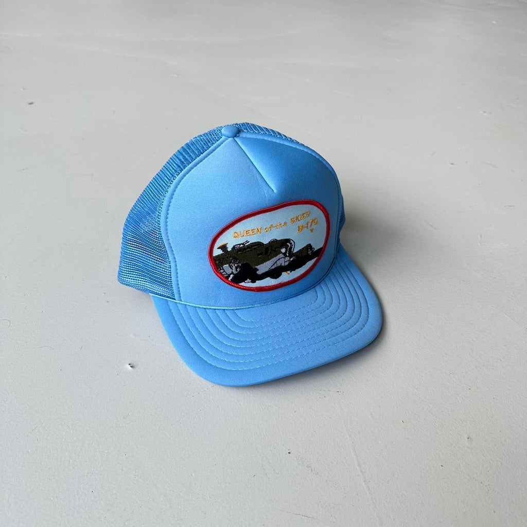 Baby Blue Queen of The Skies Mesh and Foam Trucker SnapBack Cap