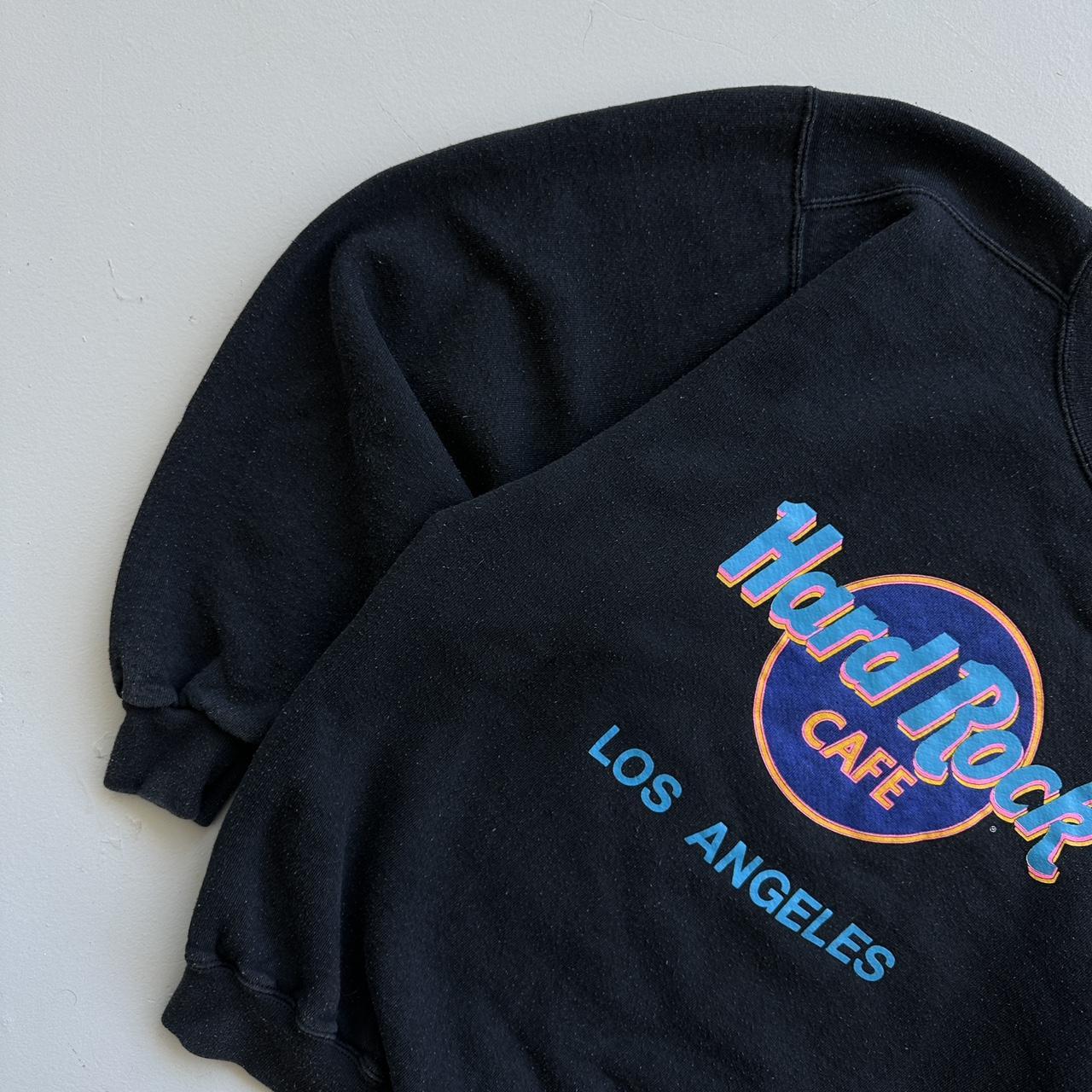 Faded Black Hard Rock Cafe 90s Vintage Sweatshirt - Small