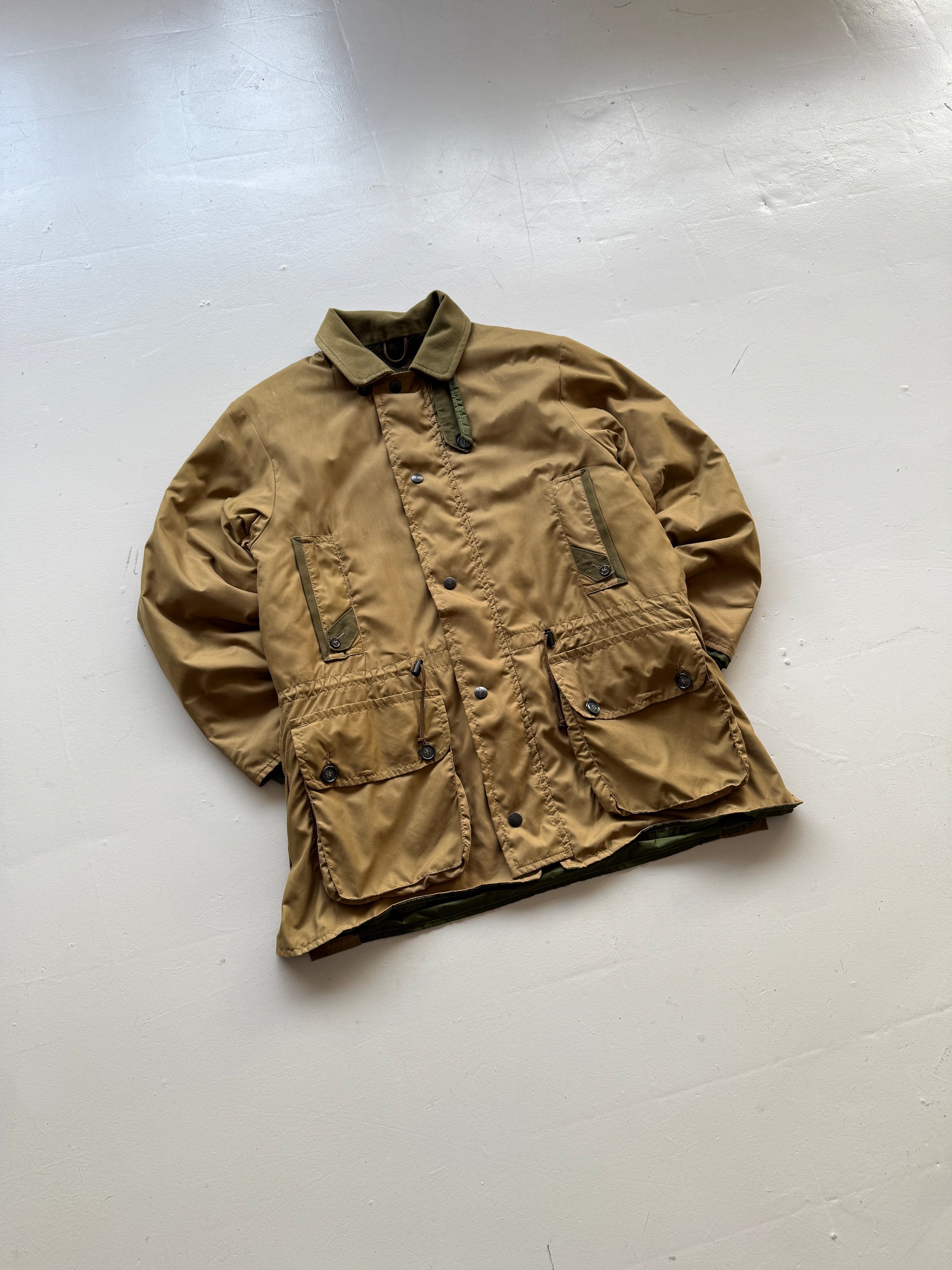 Khaki Beaver 90's Vintage Military Style Insulated Jacket - Large