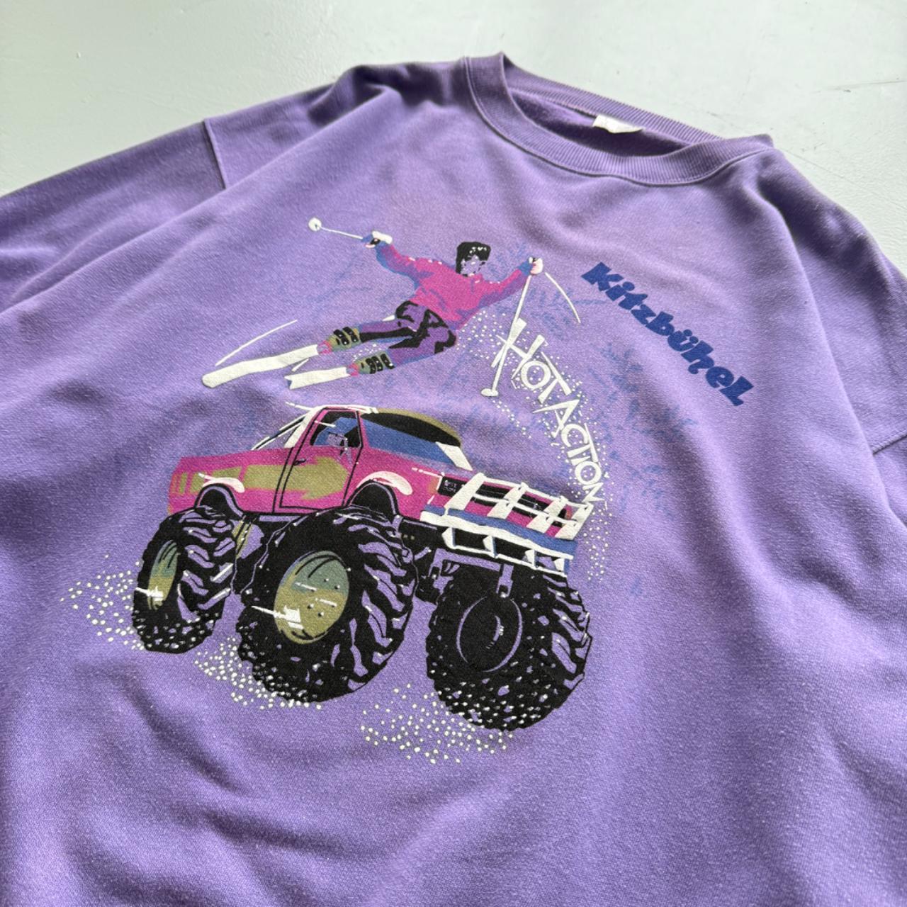 Purple Ski 80’s Vintage Graphic Sking Sweatshirt - XL