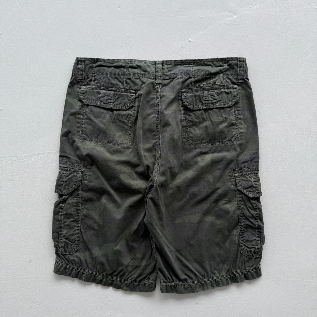 Dark Green Animal Surfwear Cotton 00’s Cargo Shorts - 32"