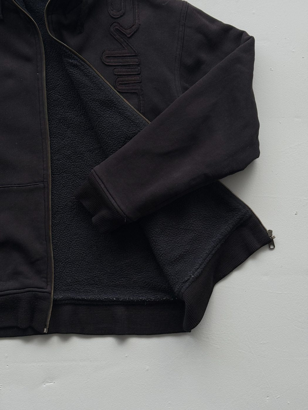 Quiksilver Sherpa Lined Y2K Vintage Zip-Up Hoodie - Large