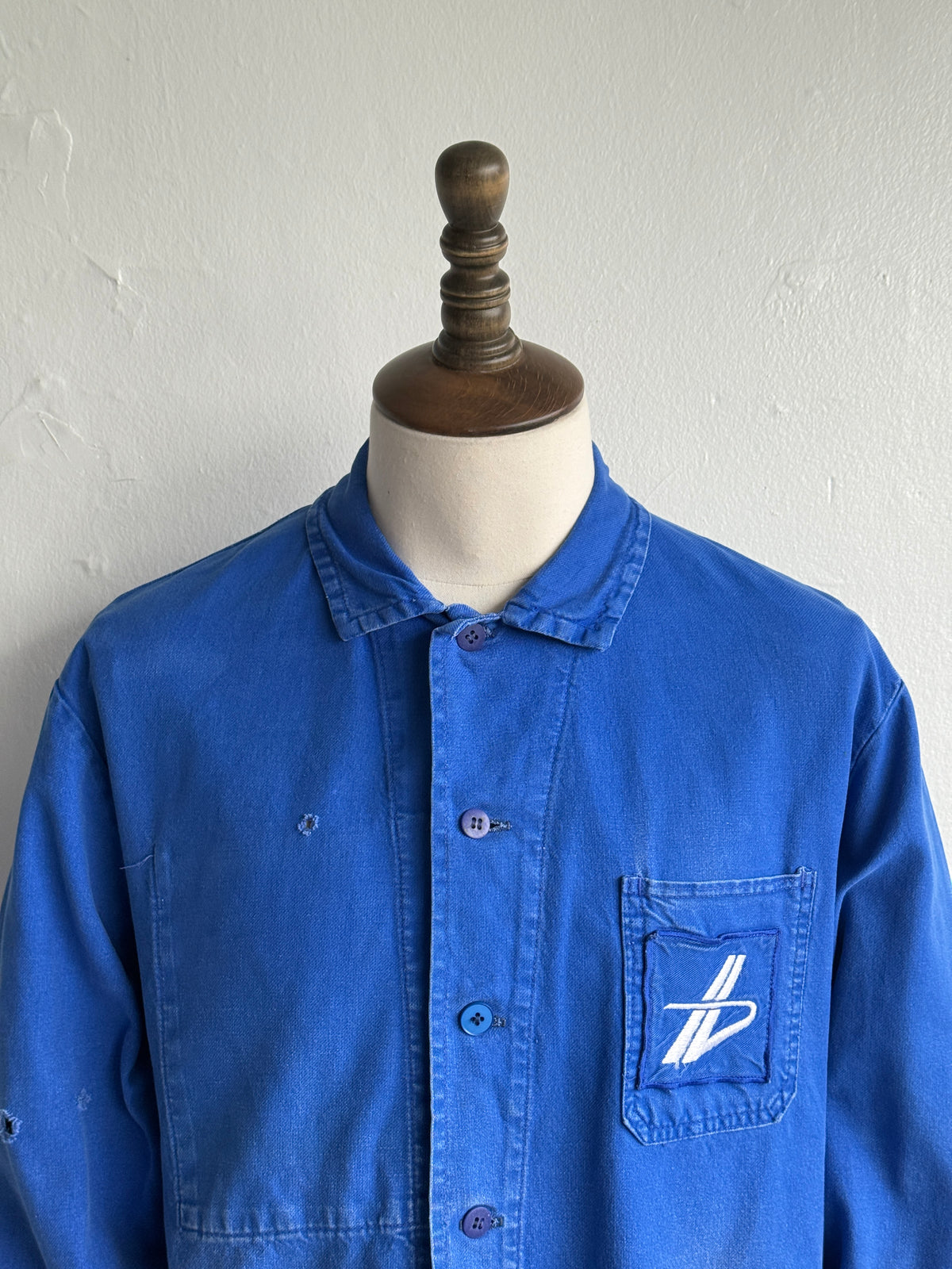 Thrashed Blue Beugnet 60's Vintage Workwear Chore Jacket CH556 - Medium