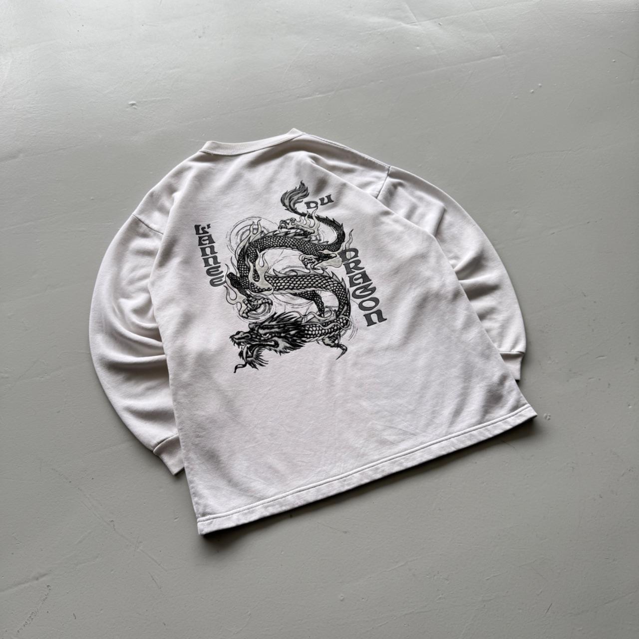 White Surfer 90’s Vintage Dragon Sweatshirt - Medium