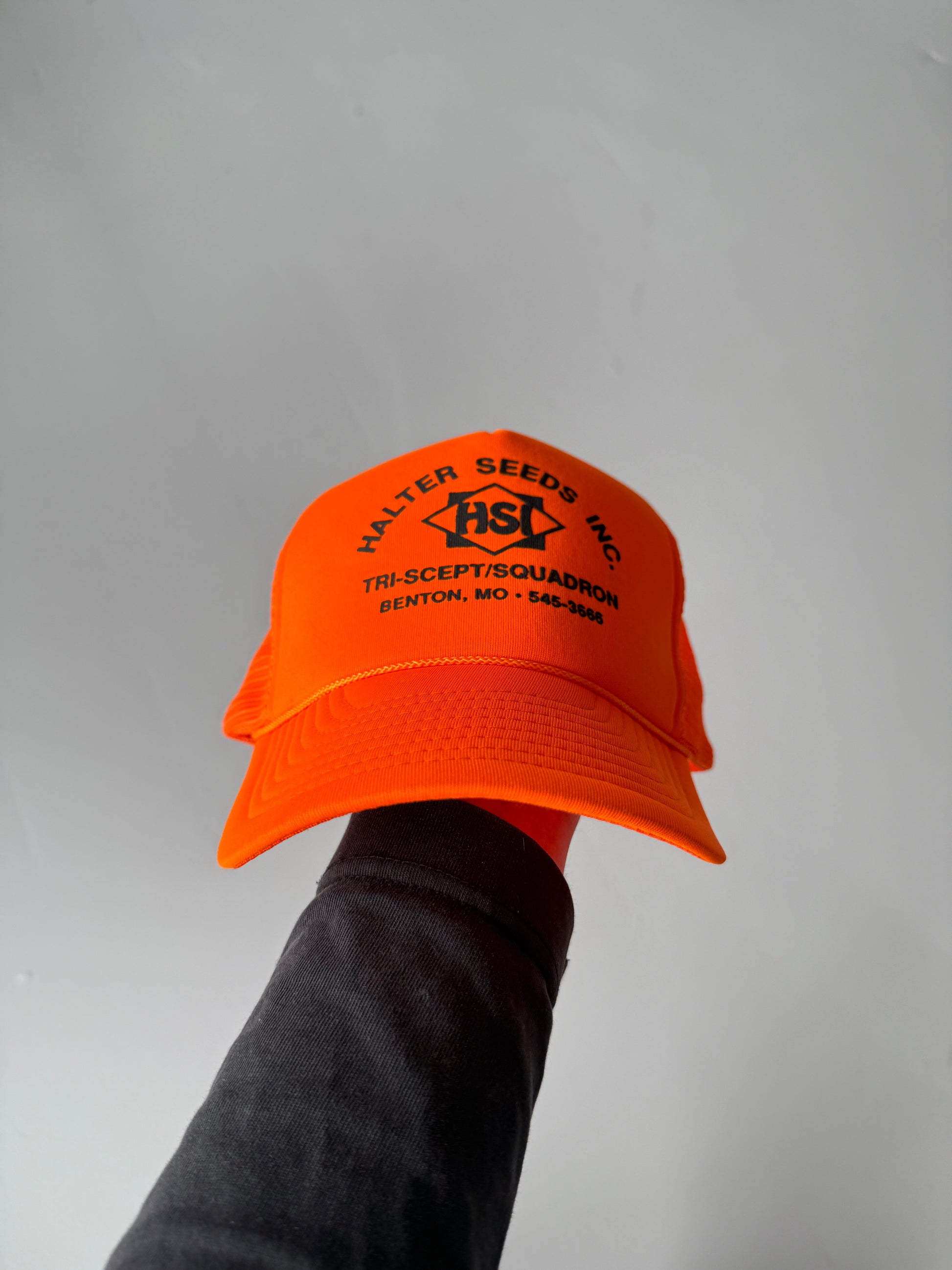 Orange Halter Seeds Vintage Foam and Mesh SnapBack Trucker Cap